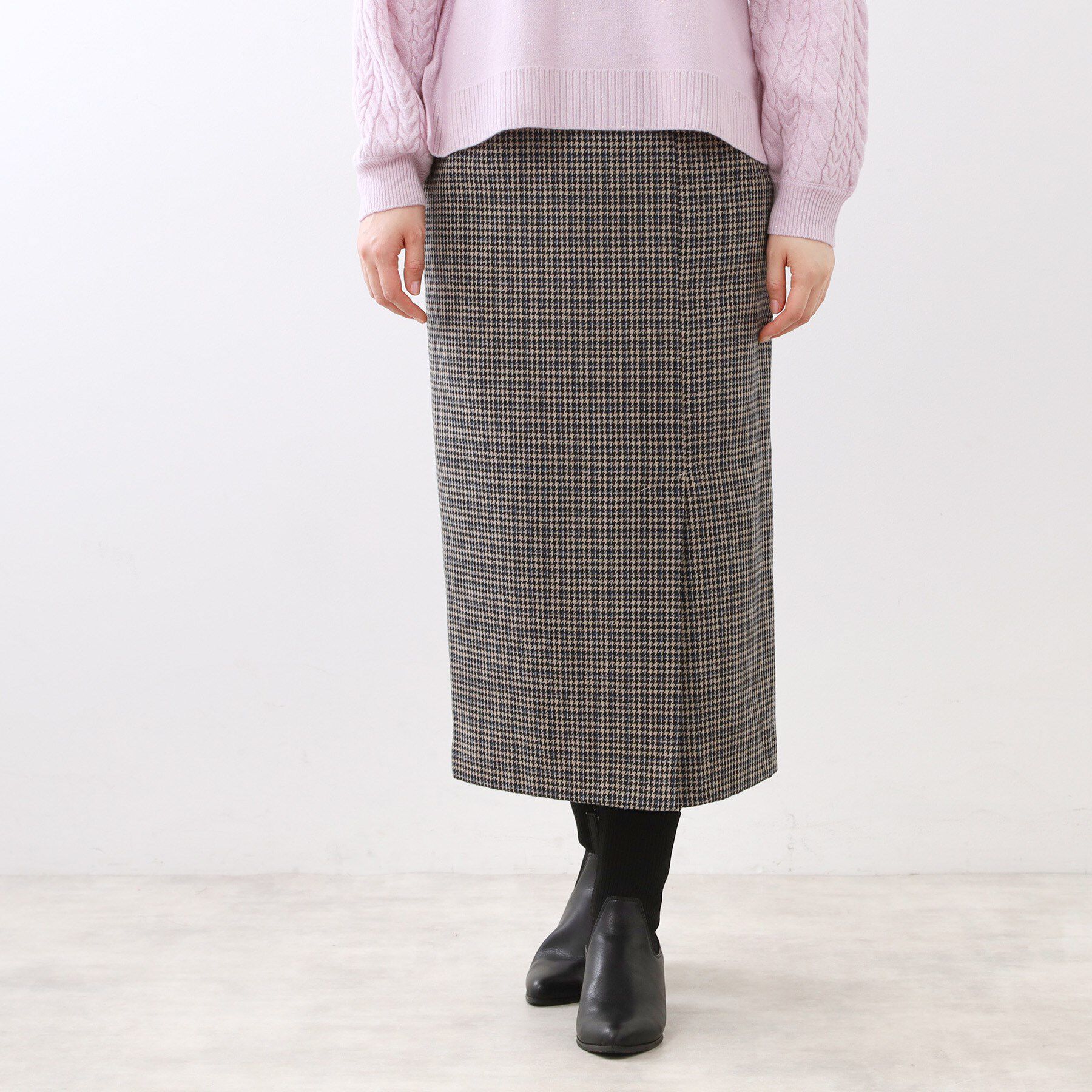 Reflect「【秋映え◎】千鳥格子風タイトスカート」|スカート|