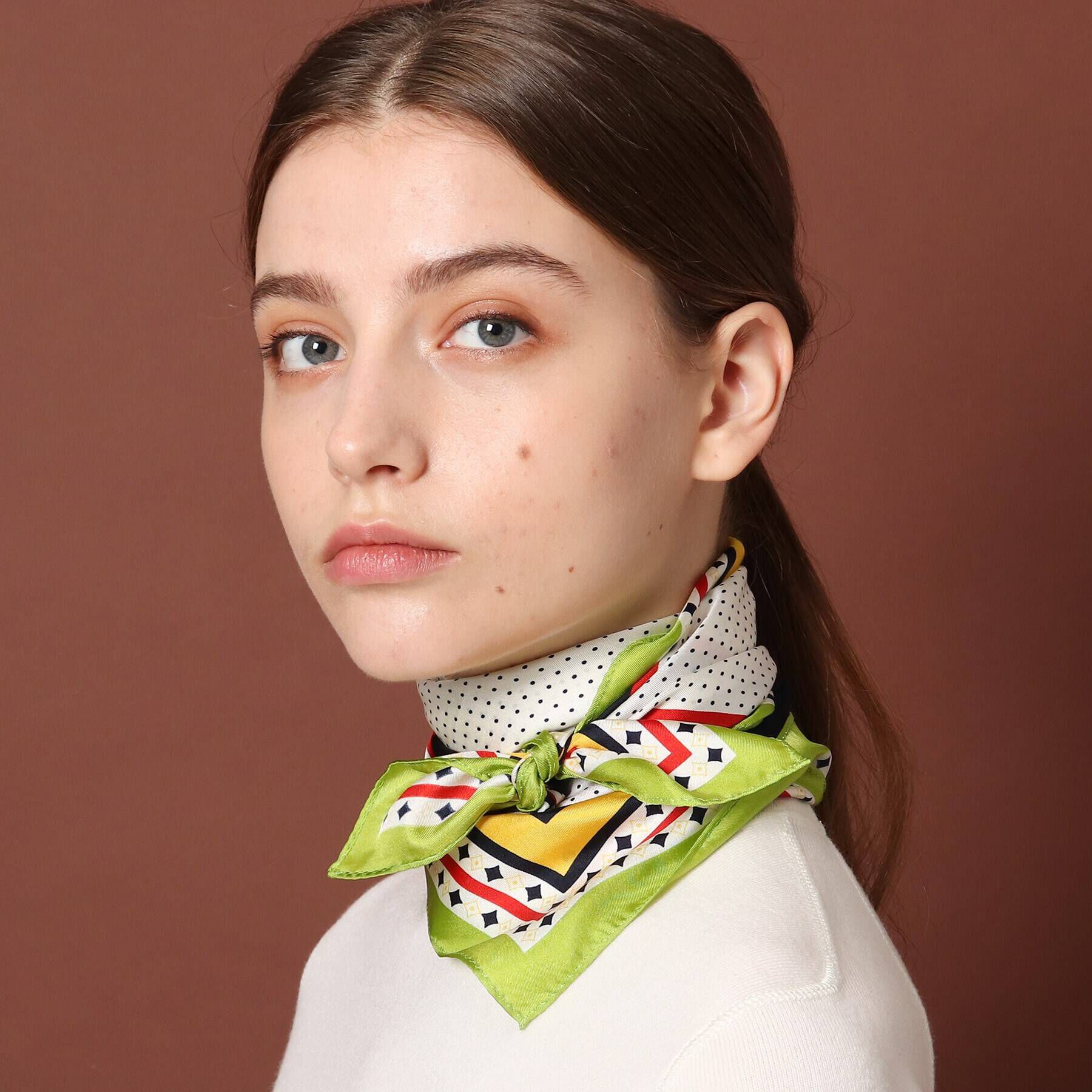 DRESSTERIOR「ドットスクエアシルクスカーフ」|バンダナ・スカーフ|