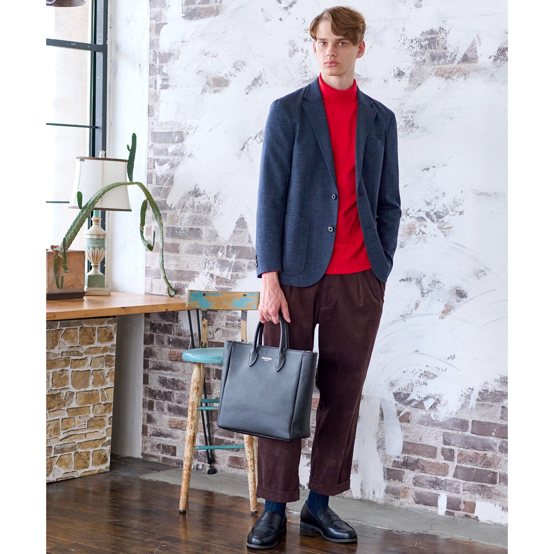 DRESSTERIOR「スクエアシュリンクレザー トートバッグ」|トートバッグ|