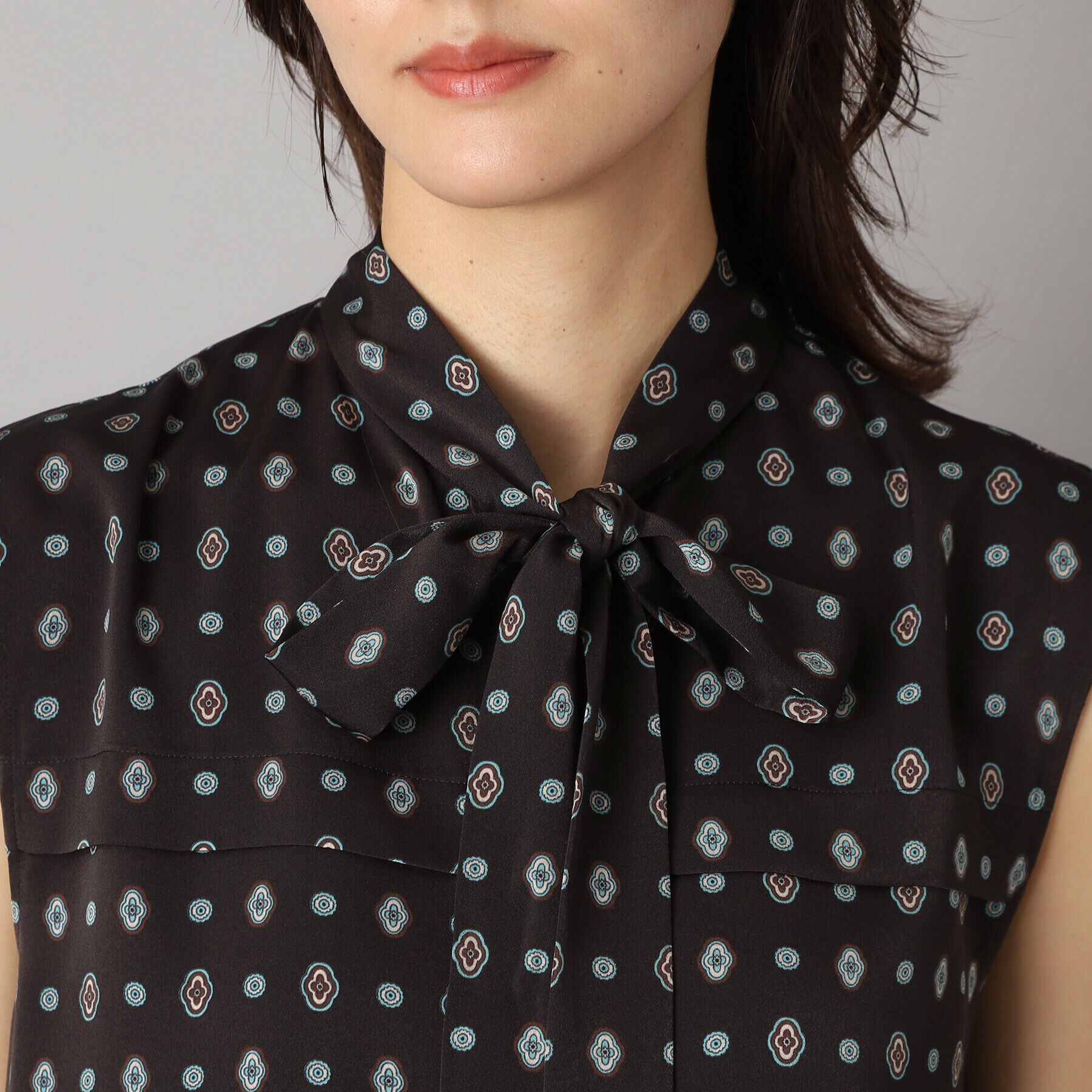 DRESSTERIOR「エスニックヴィンテージプリントボウタイブラウス」|シャツ・ブラウス|