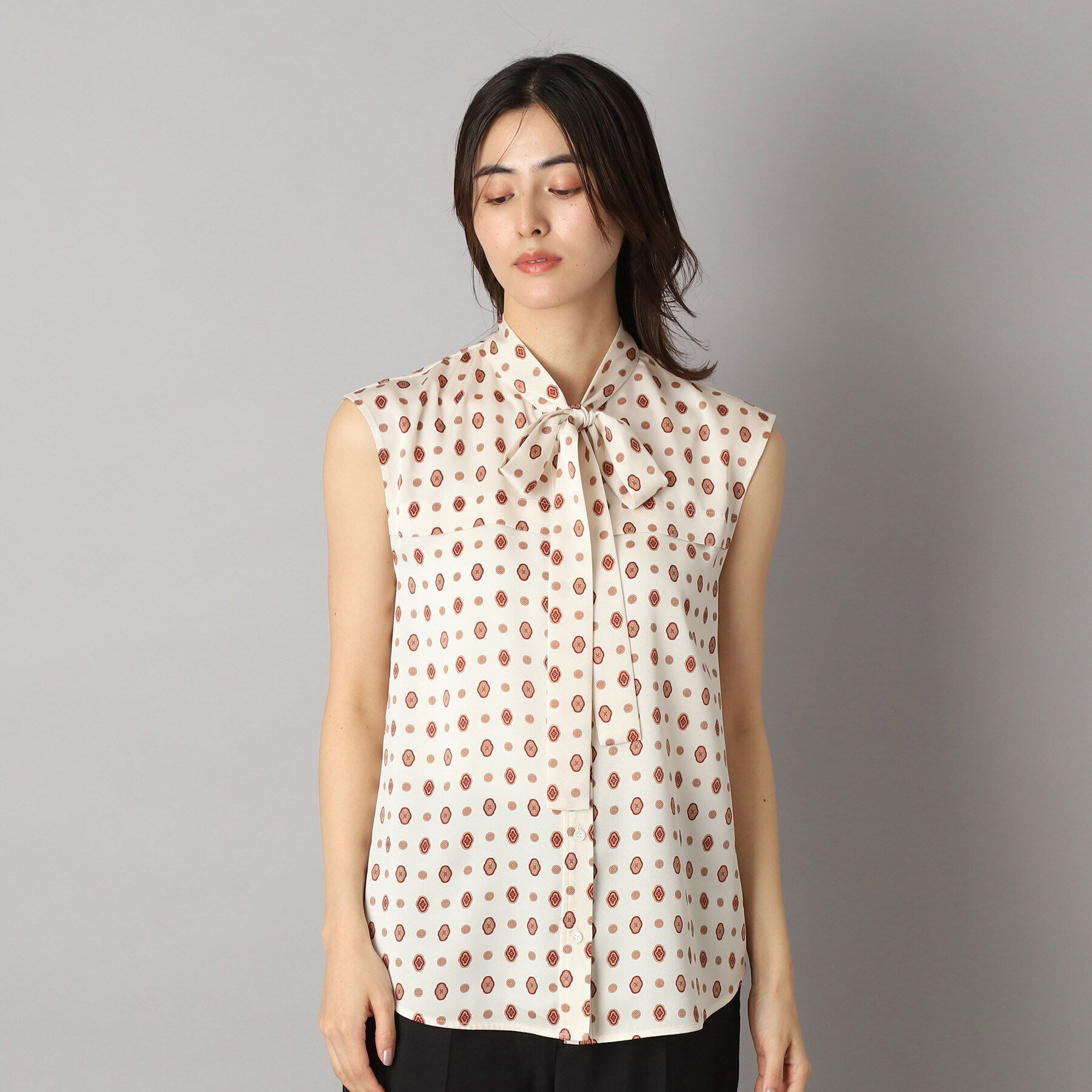 DRESSTERIOR「エスニックヴィンテージプリントボウタイブラウス」|シャツ・ブラウス|