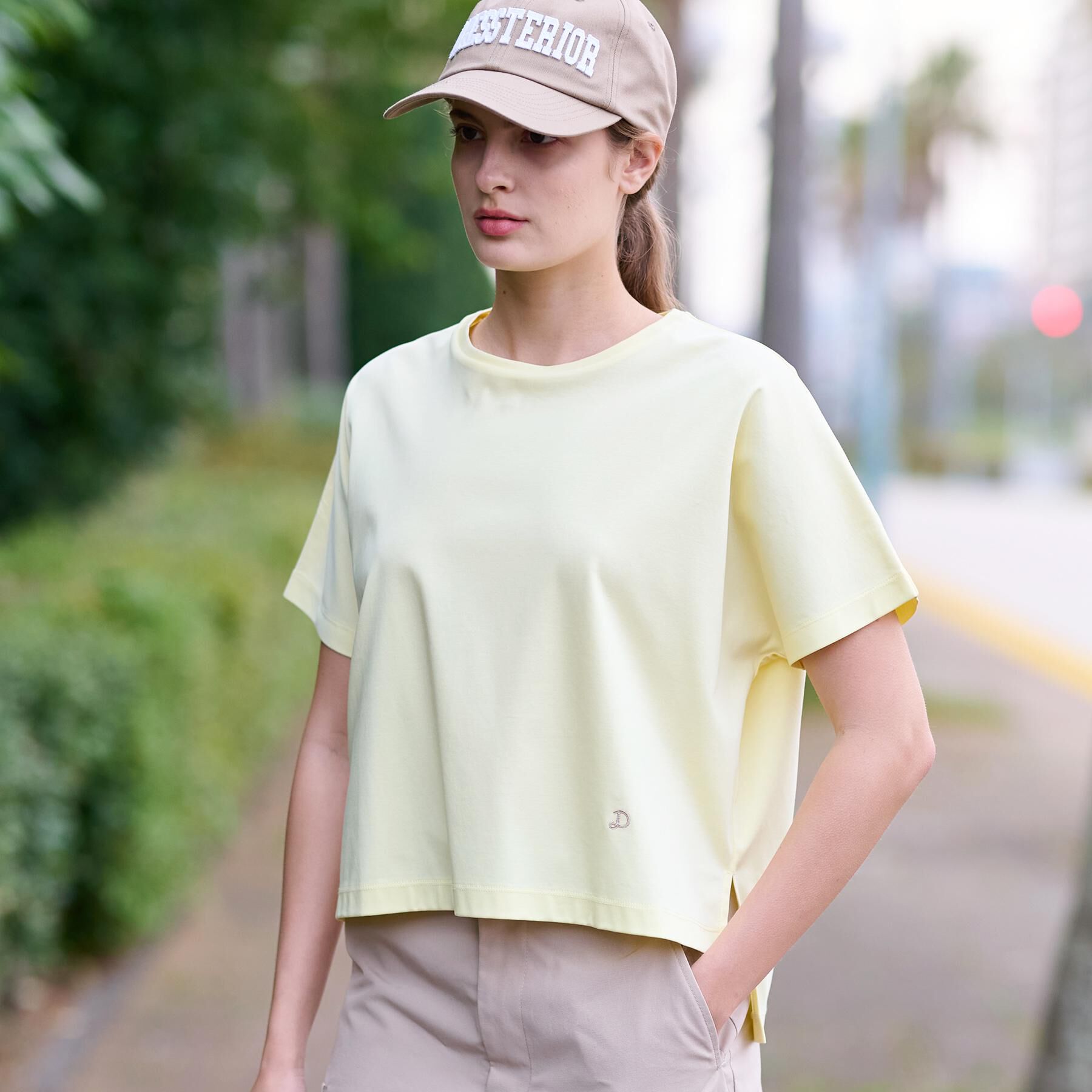 DRESSTERIOR「【接触冷感/抗菌防臭/消臭】アイスクリアコットンドルマンT」|Tシャツ・カットソー|ライトイエロー(03