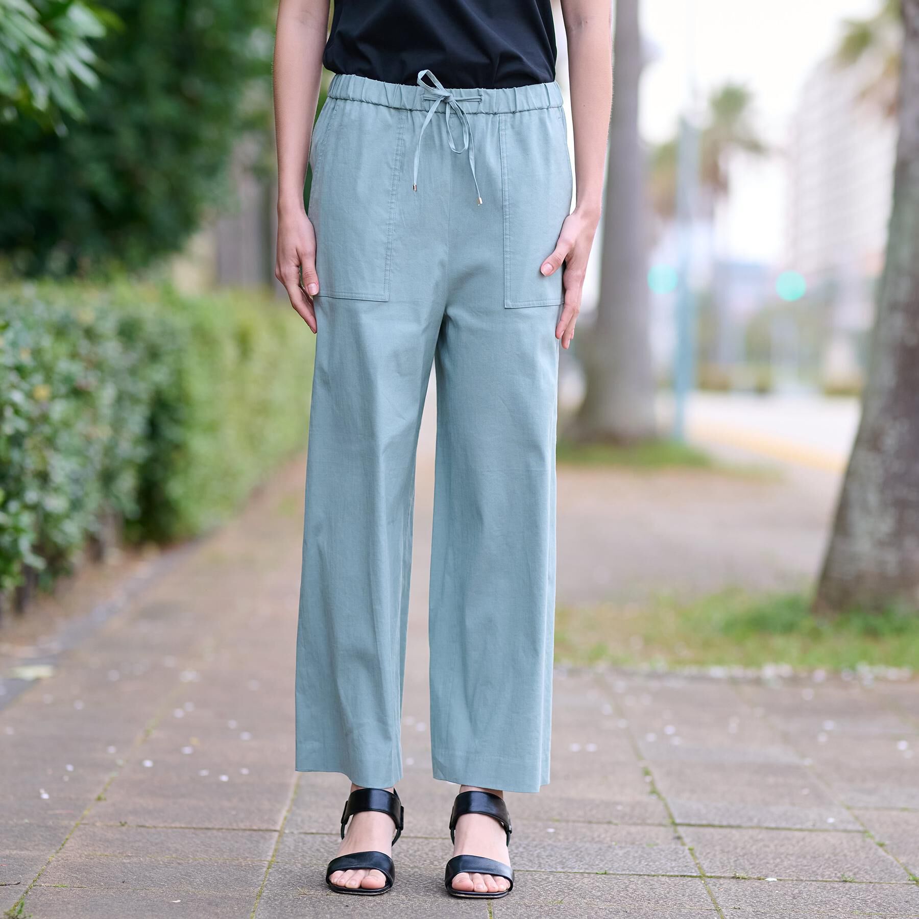 DRESSTERIOR「【接触冷感/洗える/ウエストゴム】ウォッシャブルリネンイージーワイドパンツ」|その他|