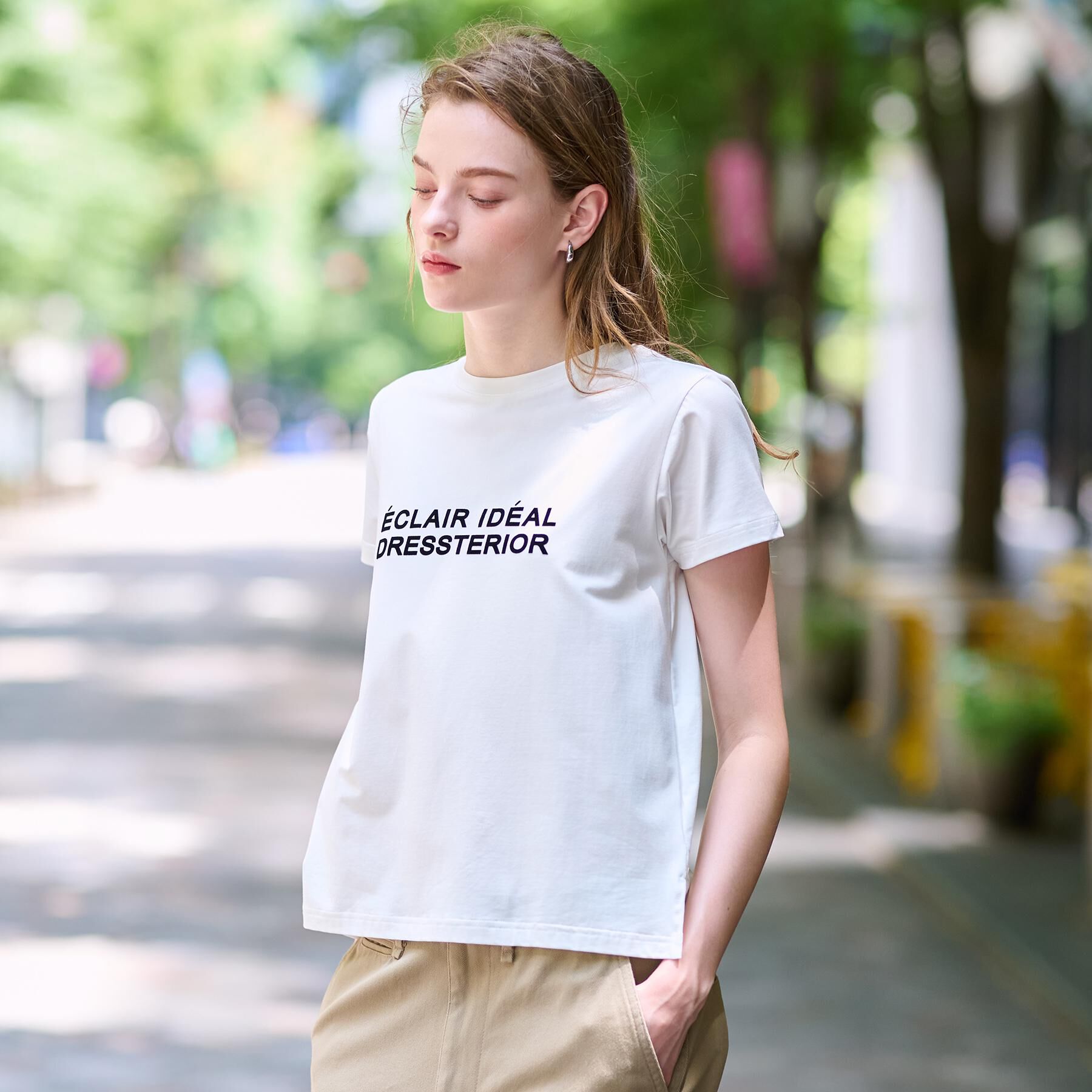 DRESSTERIOR「クリア天竺ロゴTシャツ」|Tシャツ・カットソー|