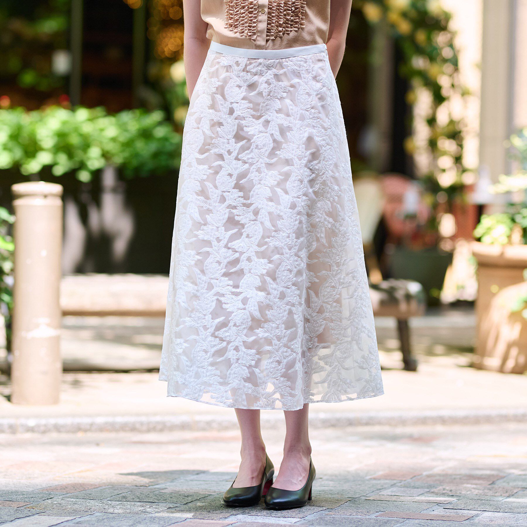 DRESSTERIOR「【きれいめ/裏地取り外し可】シアージャカードスカート」|スカート|