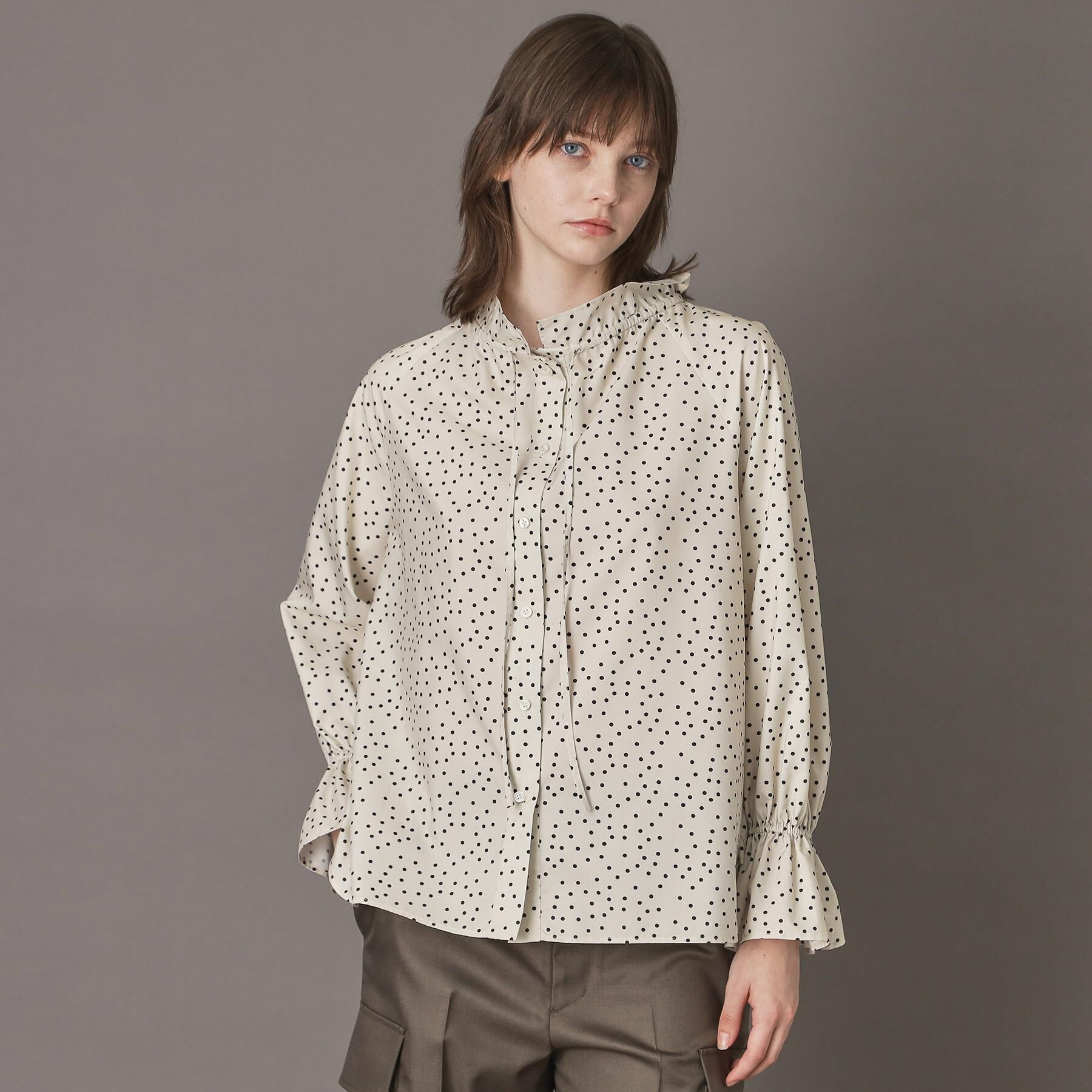 DRESSTERIOR「【洗える/フリルカラー】キャンディスリーブフリルカラーブラウス」|シャツ・ブラウス|