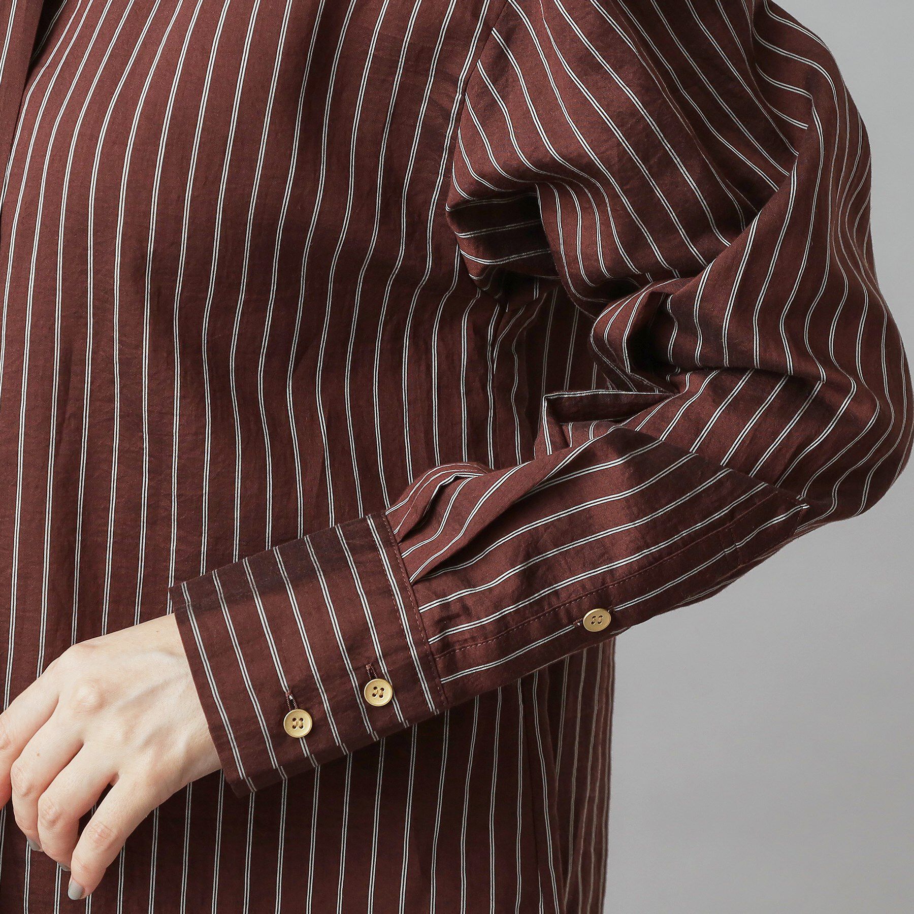 DRESSTERIOR「【洗える/オンオフ/otonaMUSE 11月号掲載】3WAYタイ付きアーカーストライプシャツ」|シャツ・ブラウス|