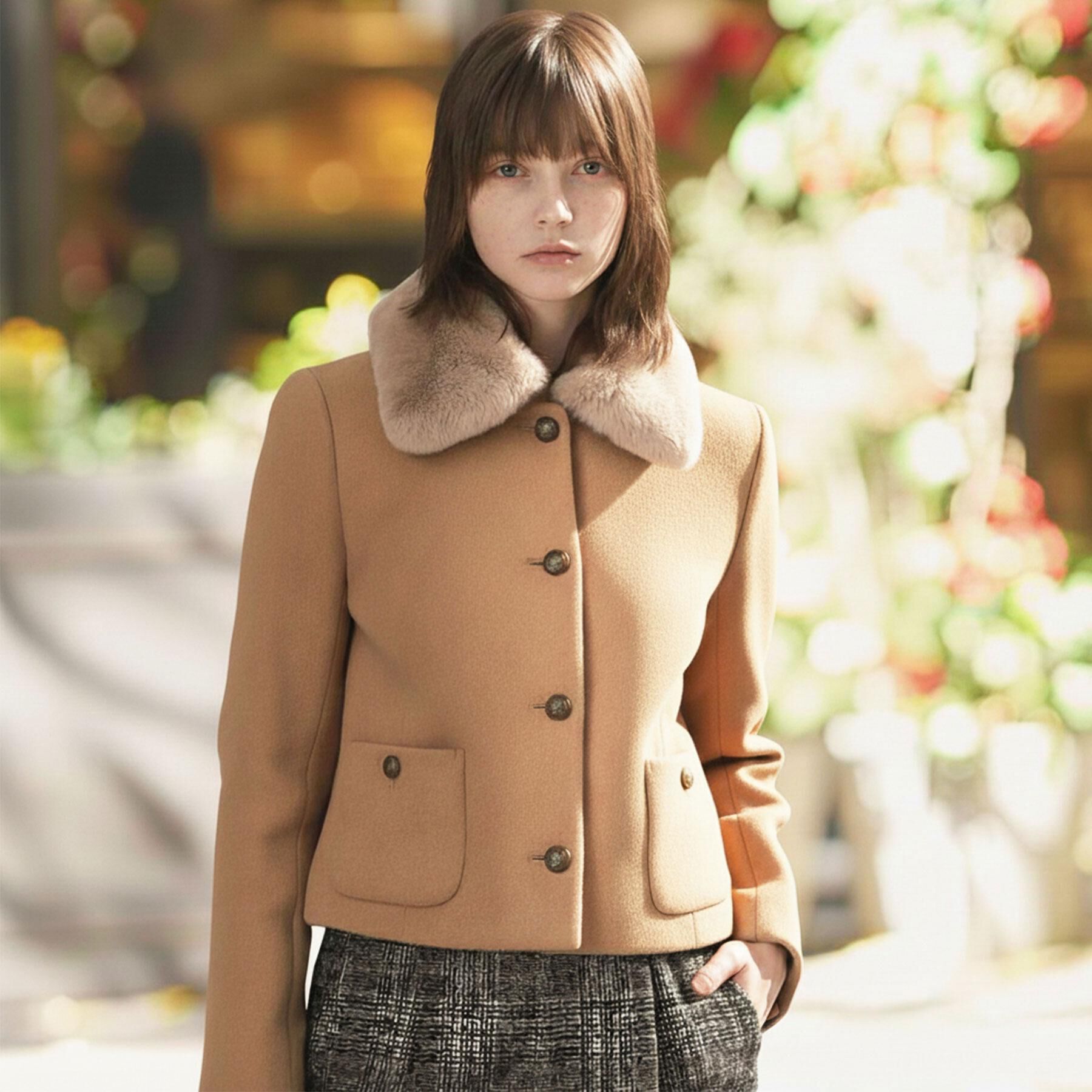 DRESSTERIOR「【otonaMUSE 11月号掲載】2WAYファーカラーメルトンジャケット」|ブルゾン・スタジャン|キャメルブラウン(0