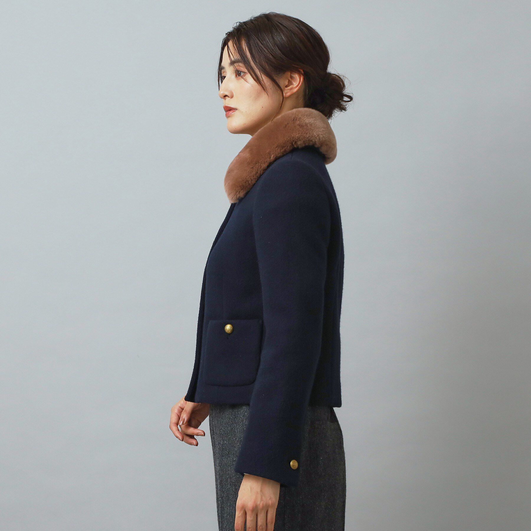 DRESSTERIOR「【otonaMUSE 11月号掲載】2WAYファーカラーメルトンジャケット」|ブルゾン・スタジャン|