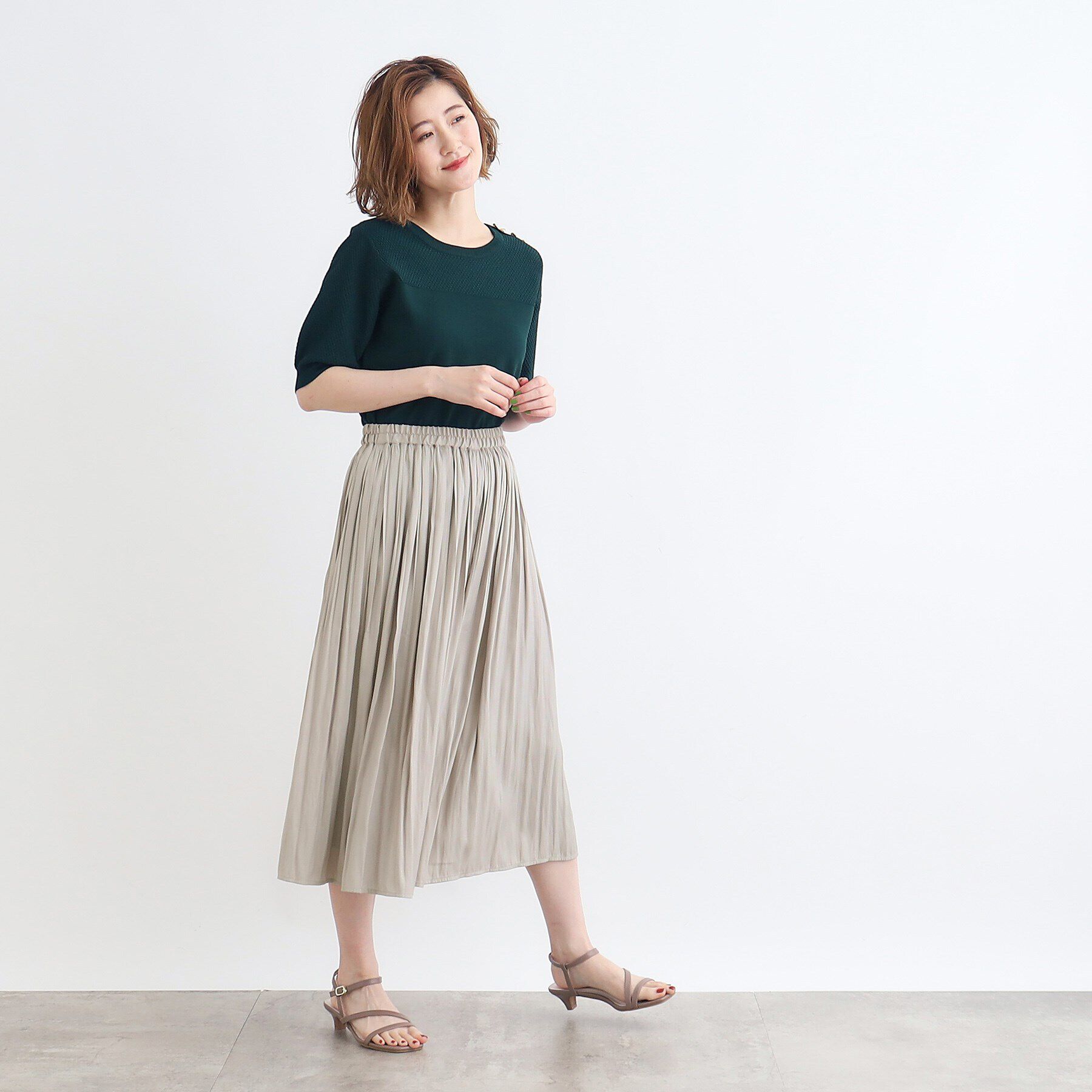 grove「＜低身さん向け－8cm丈＞割線風プリーツスカーチョ」|その他|