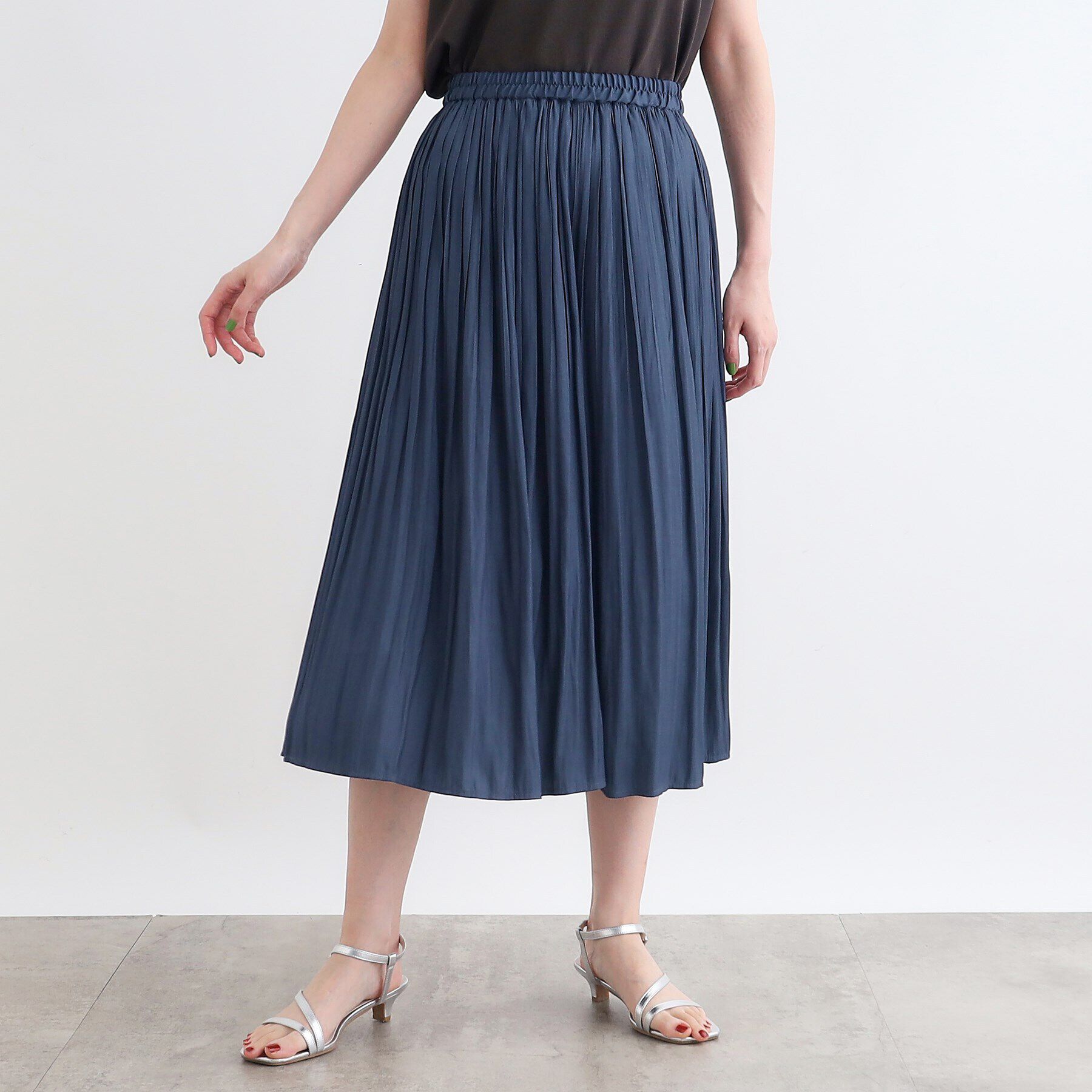 grove「＜低身さん向け－8cm丈＞割線風プリーツスカーチョ」|その他|ネイビー(094)