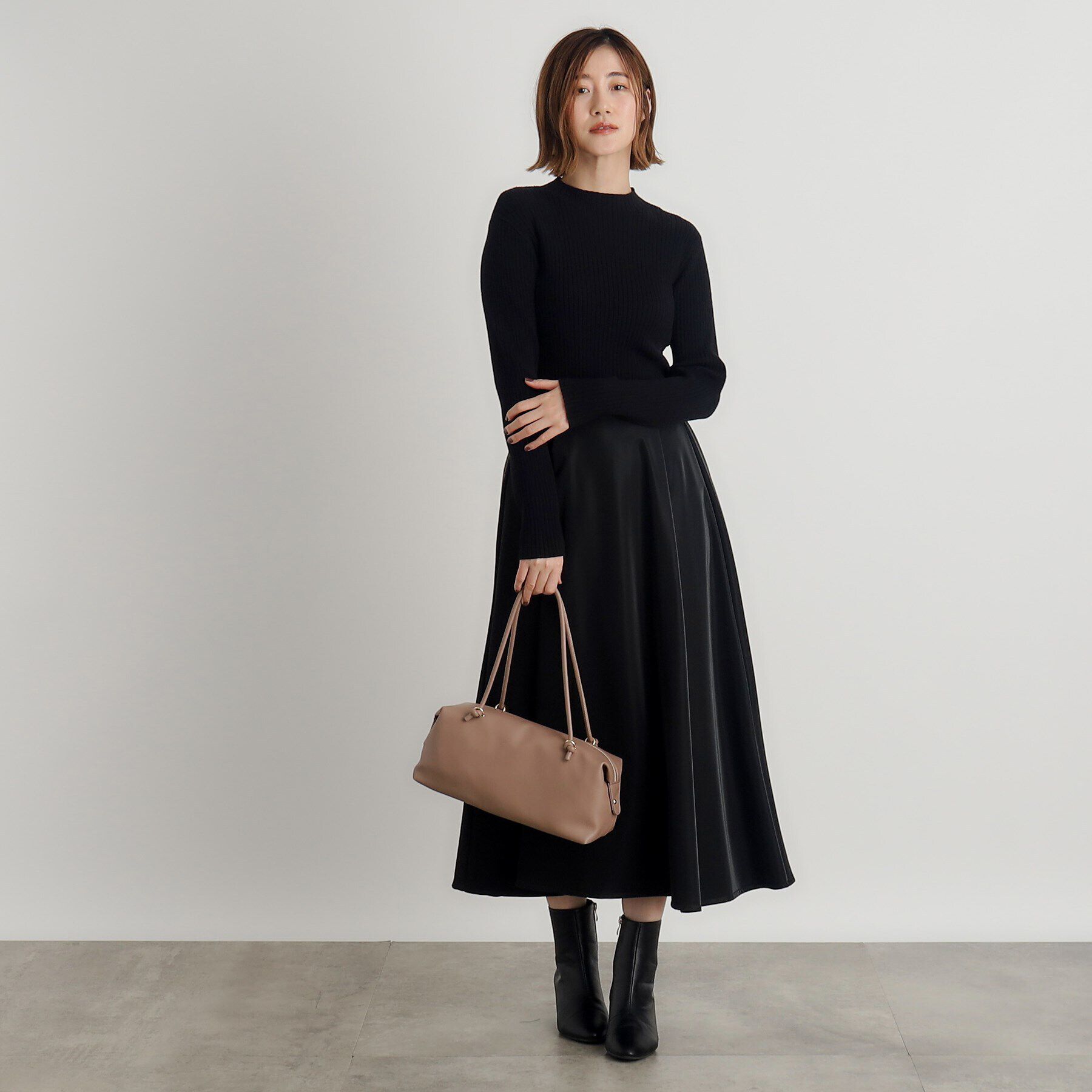 grove「【吸湿発熱／帯電防止】ハイネックリブプルオーバー」|ニット・セーター|