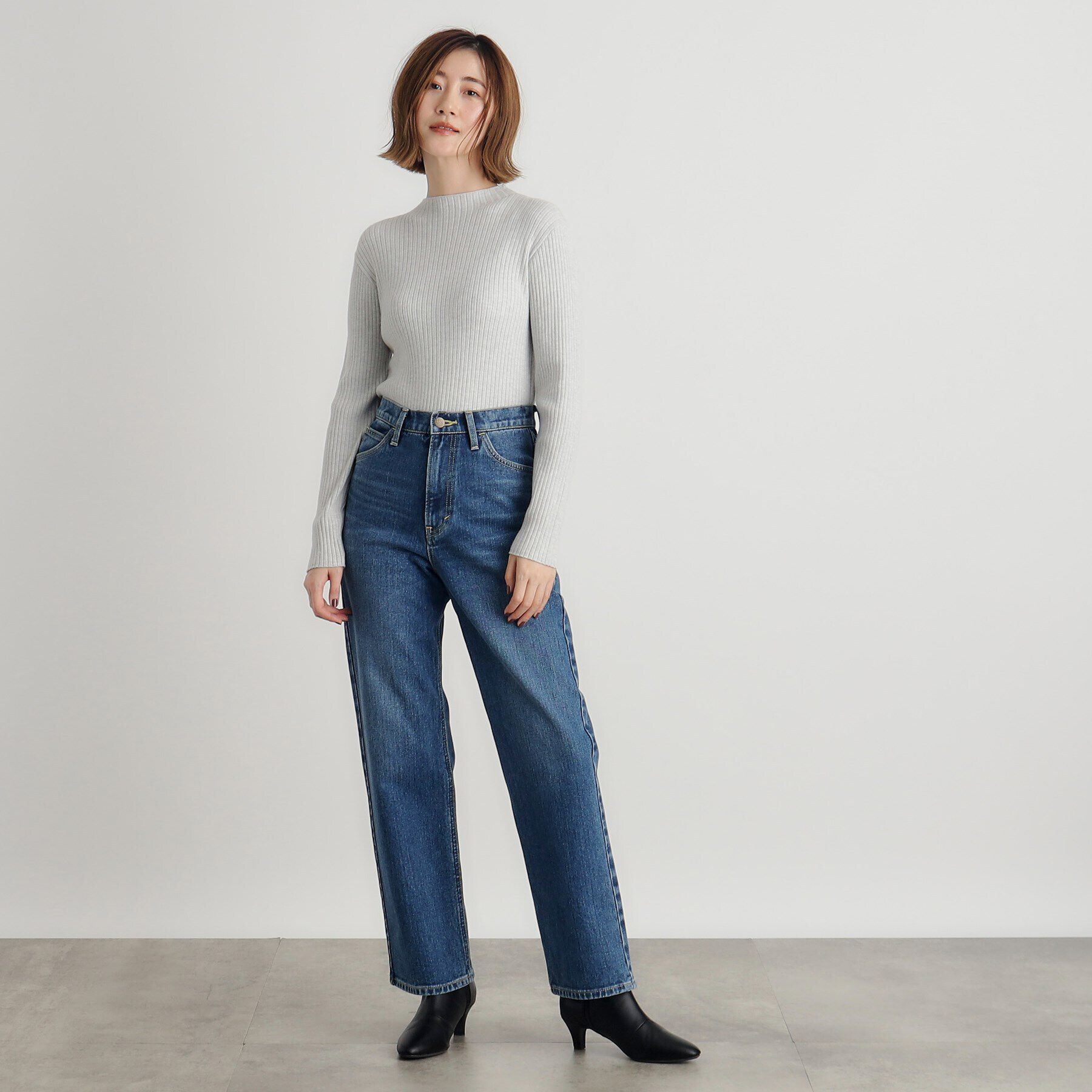 grove「【吸湿発熱／帯電防止】ハイネックリブプルオーバー」|ニット・セーター|