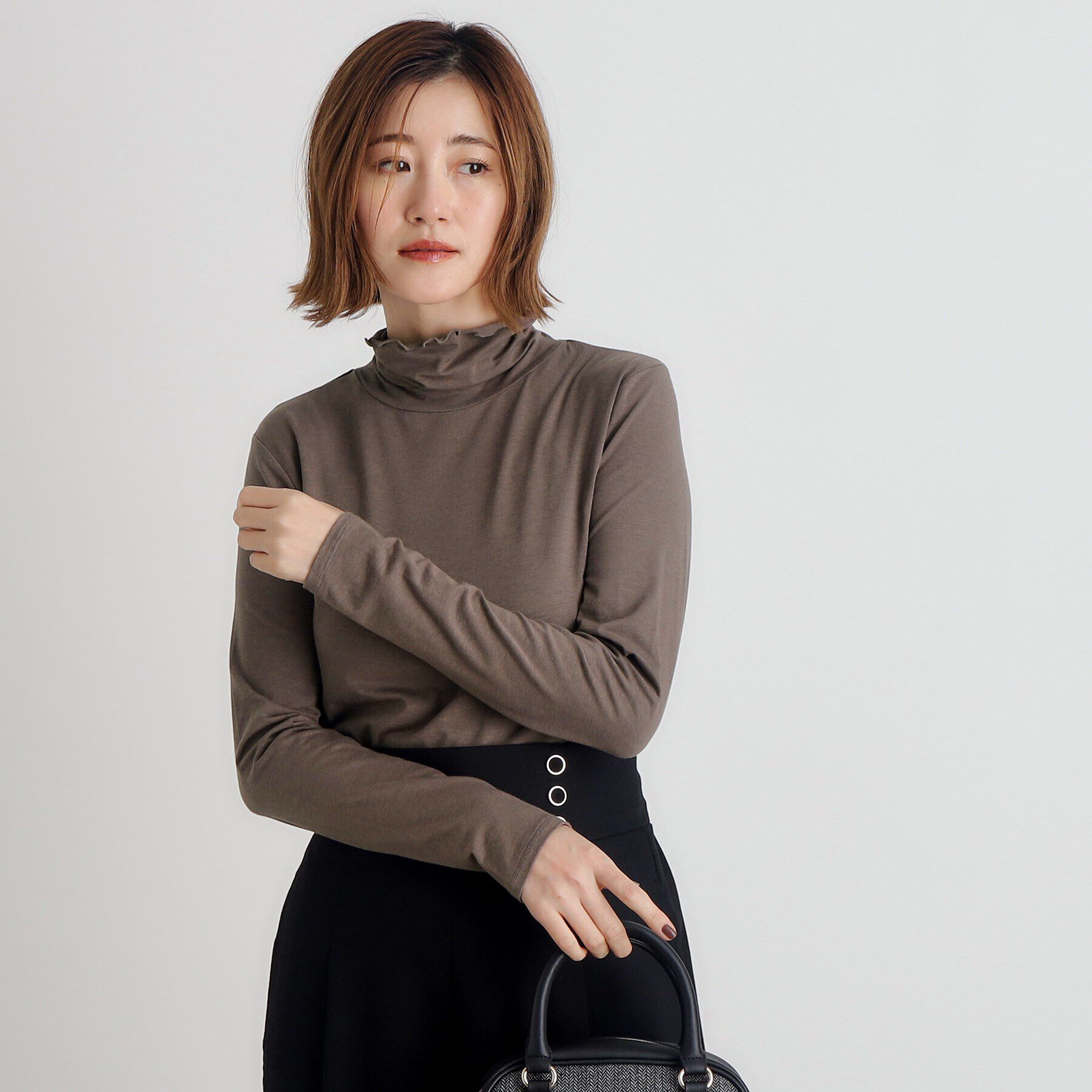 grove「【吸湿発熱MW】メロータートルネックプルオーバー」|Tシャツ・カットソー|トープ(054)