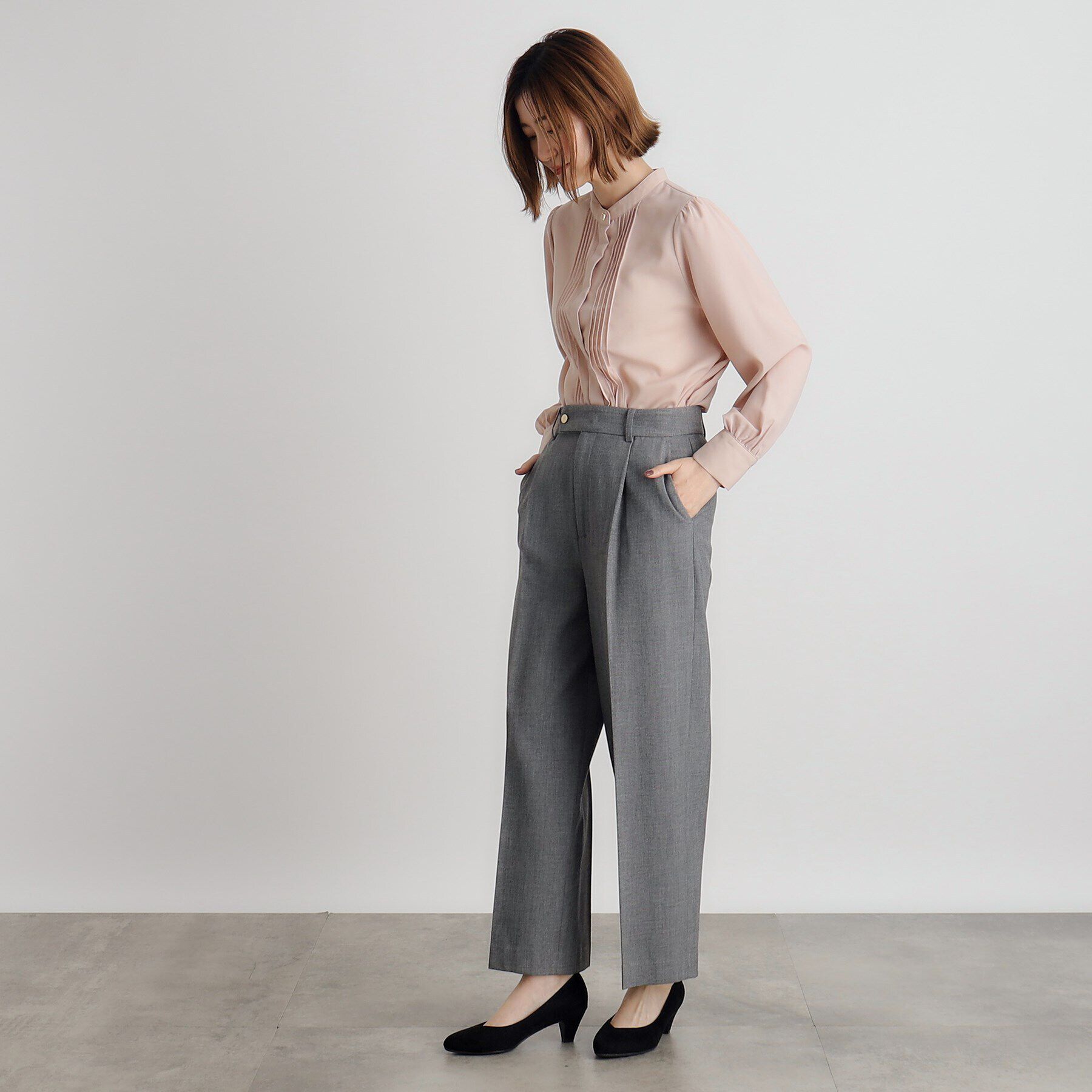 grove「シャークスキン裏起毛スラックスパンツ」|その他|