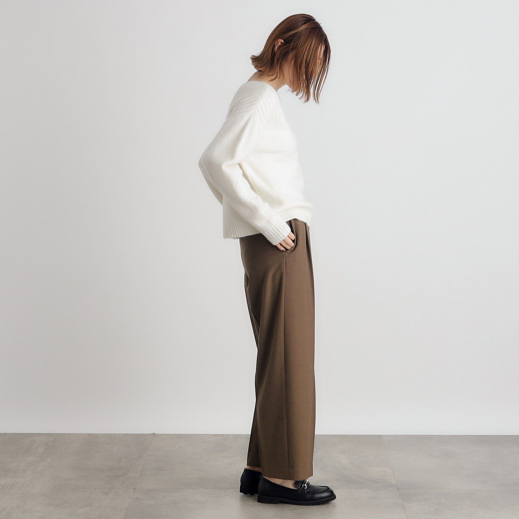 grove「シャークスキン裏起毛スラックスパンツ」|その他|