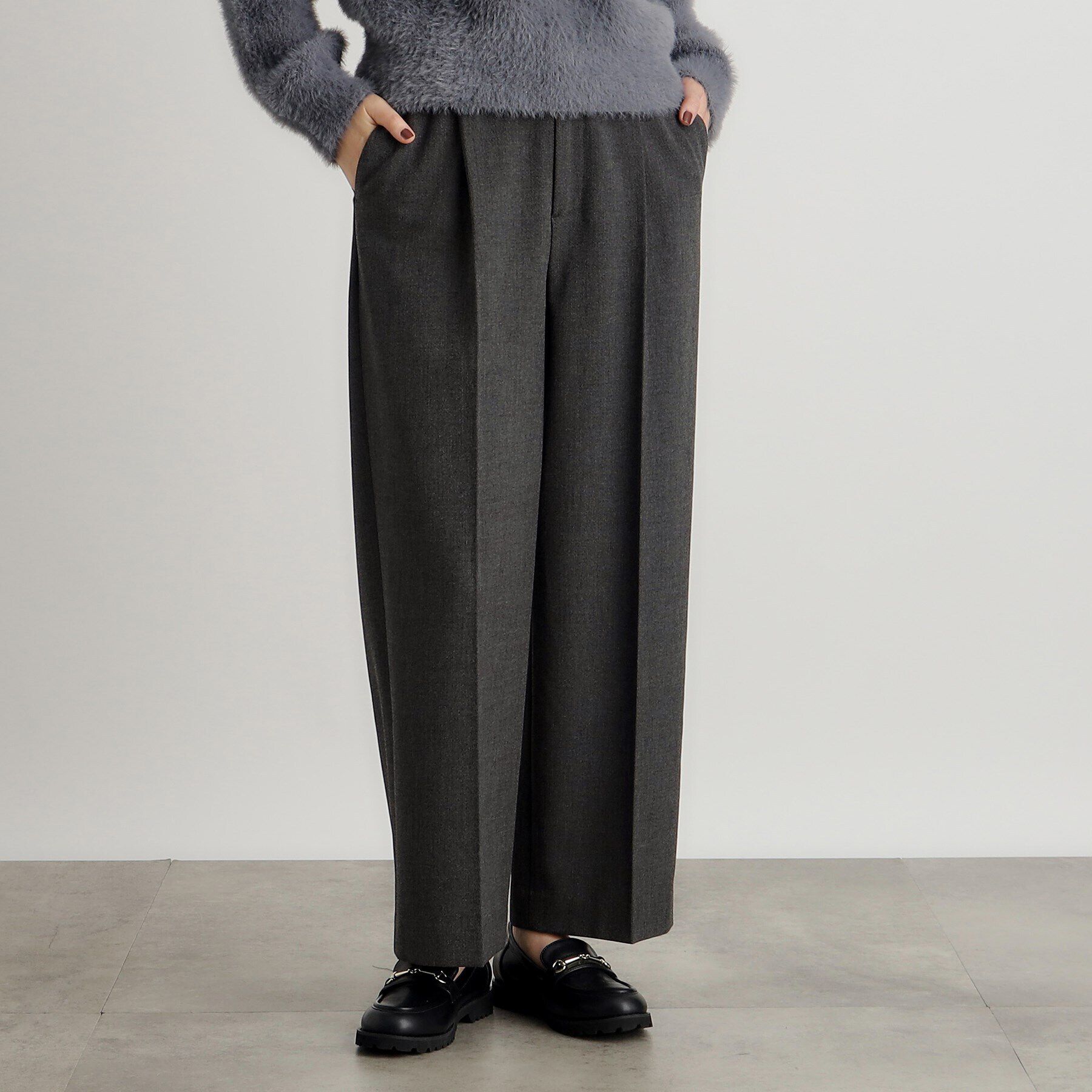 grove「シャークスキン裏起毛スラックスパンツ」|その他|