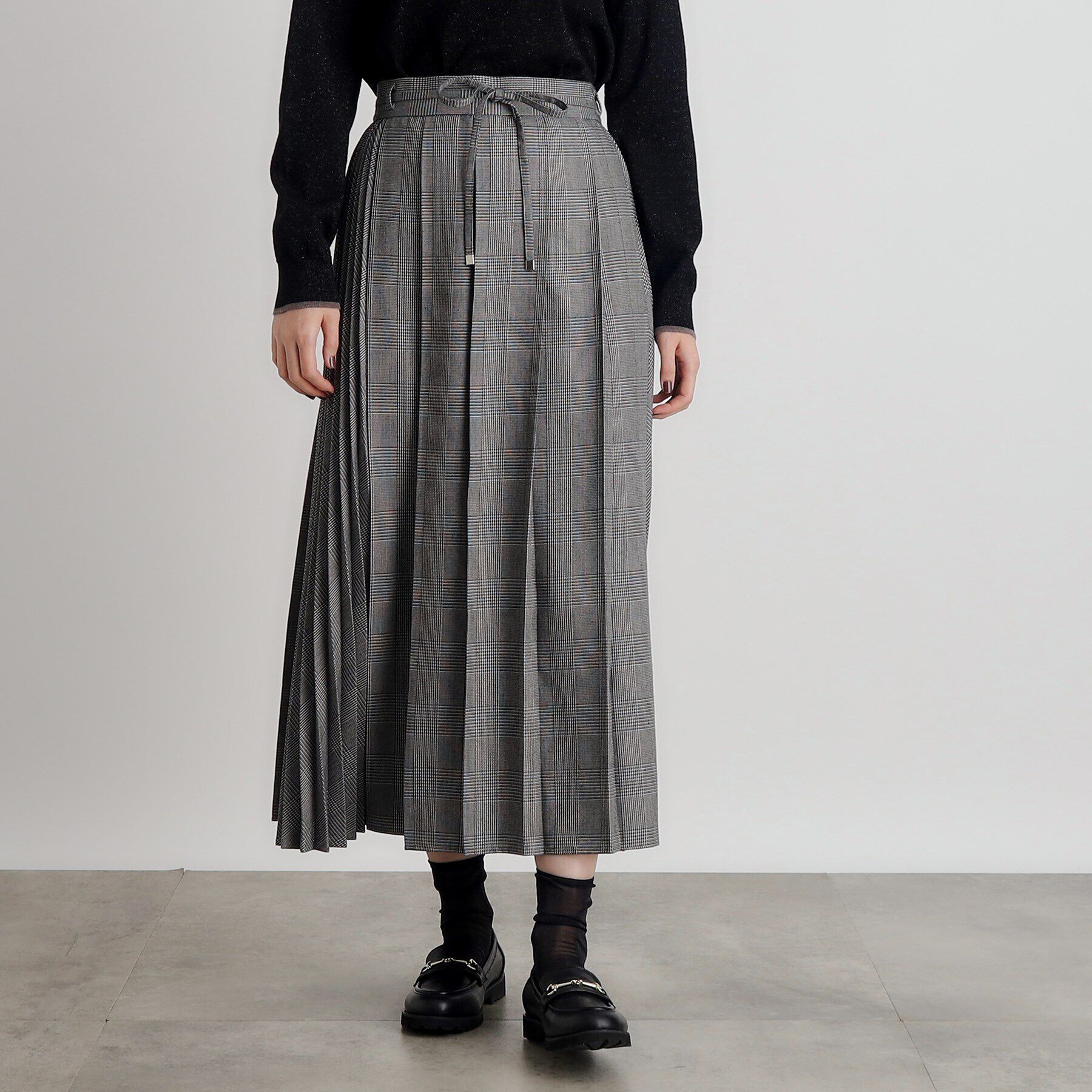 grove「ダブルプリーツチェックスカート」|スカート|