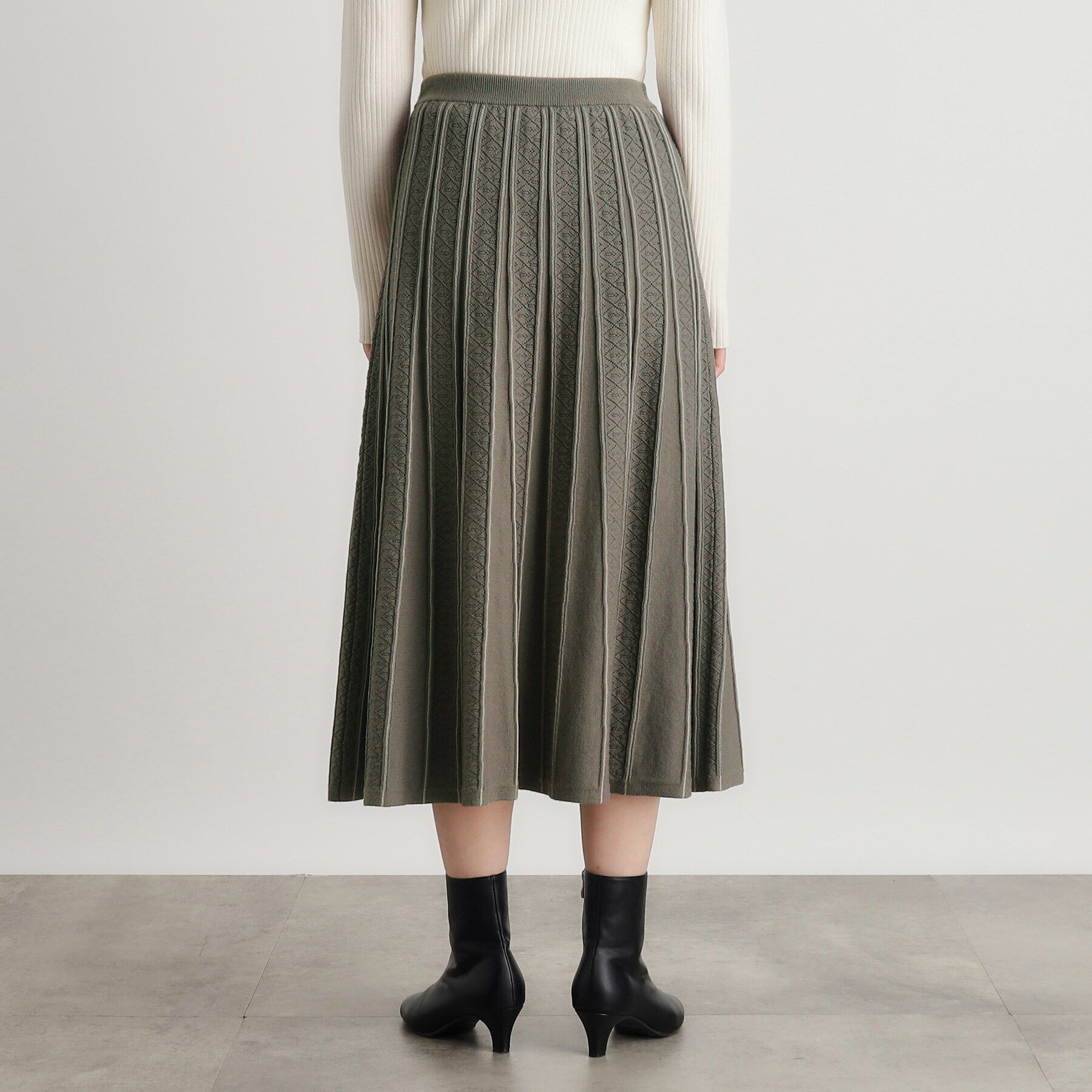 grove「SET UP対応 透かし編み柄ニットスカート」|スカート|