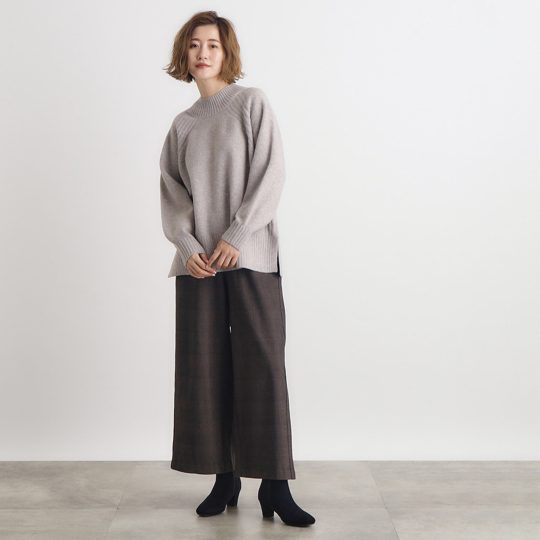 grove「【洗える】ミルドライクウール混天竺プルオーバー」|ニット・セーター|