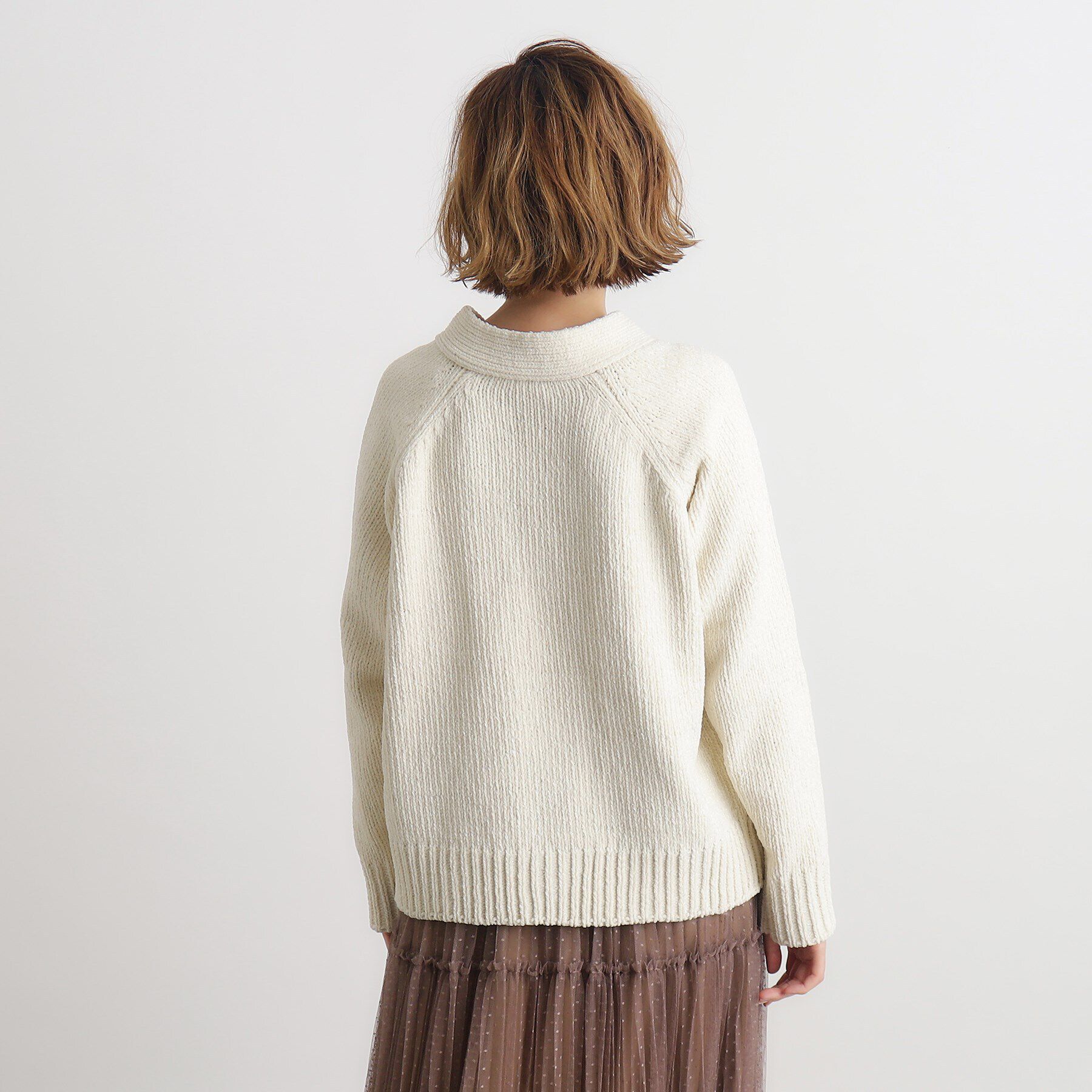 grove「ラメモールVネックカーディガン」|カーディガン|