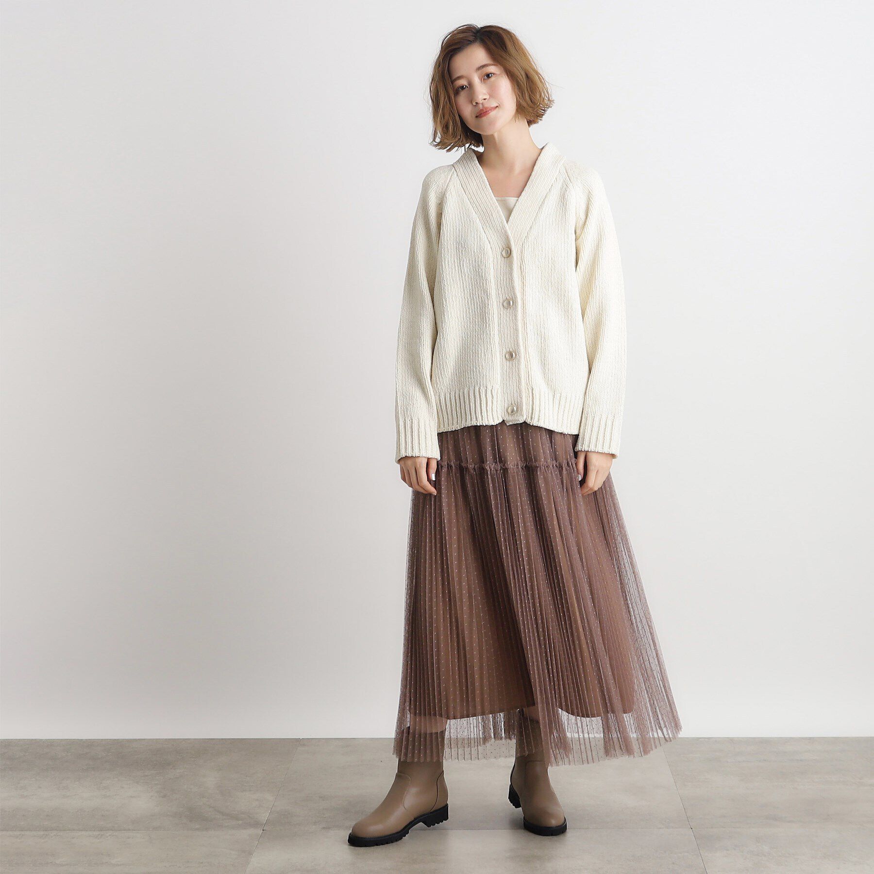 grove「ラメモールVネックカーディガン」|カーディガン|