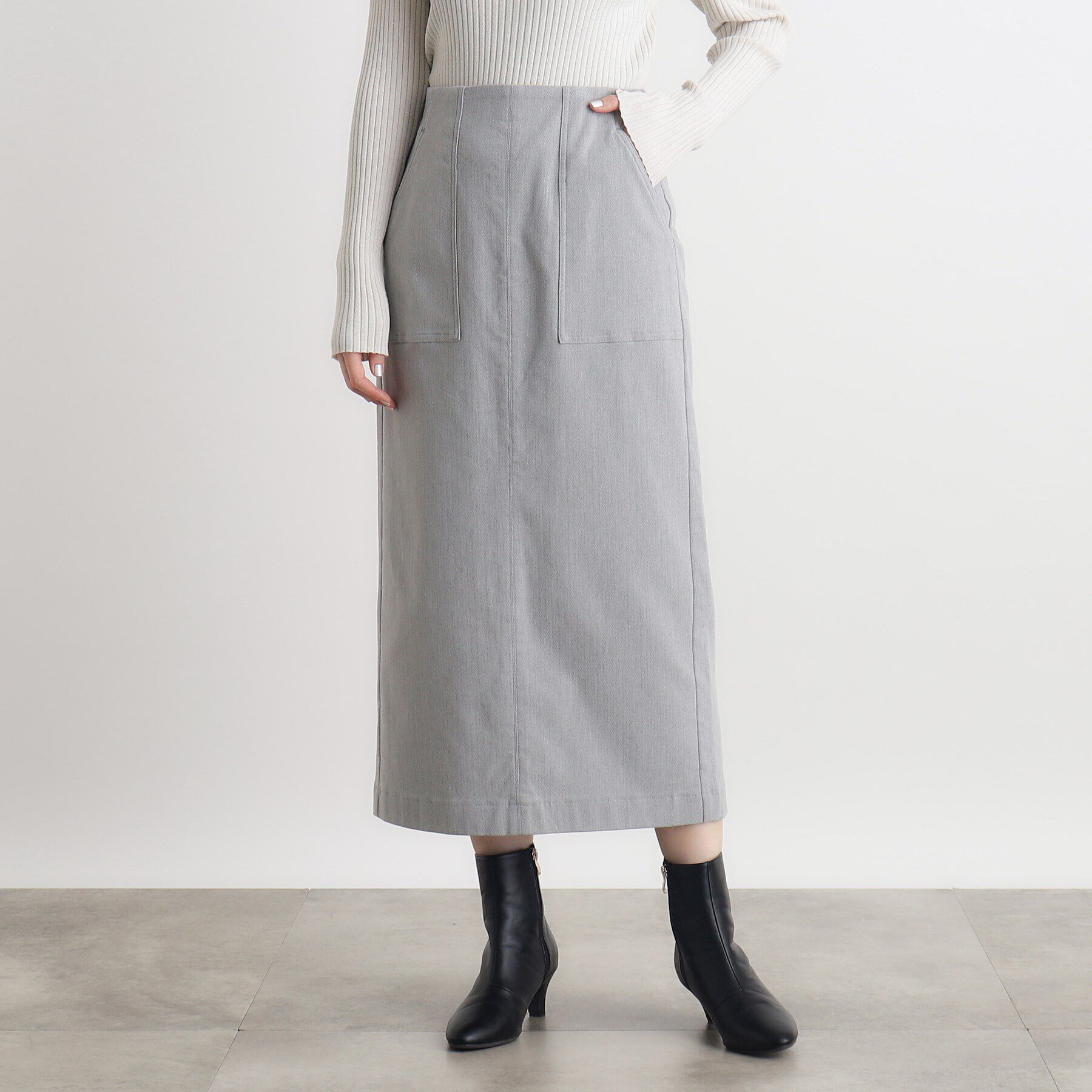 grove「裏起毛ハイパーヘリンボーンタイトスカート」|スカート|