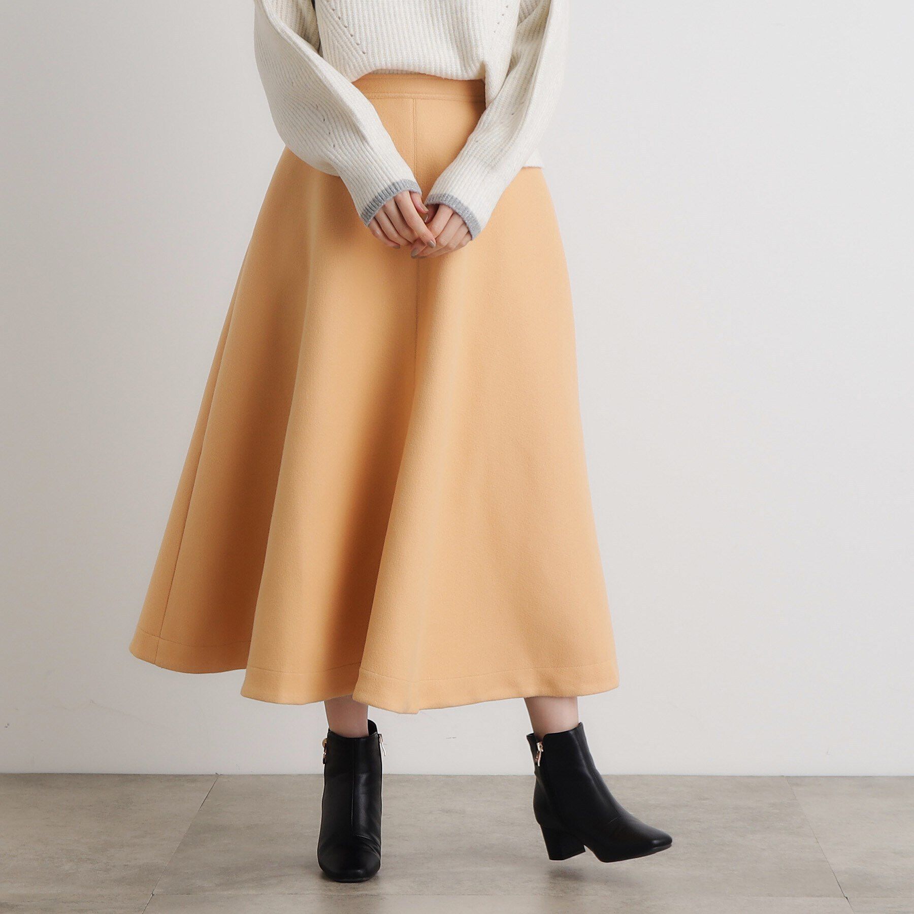 grove「ジャージメルトンフレアスカート」|スカート|