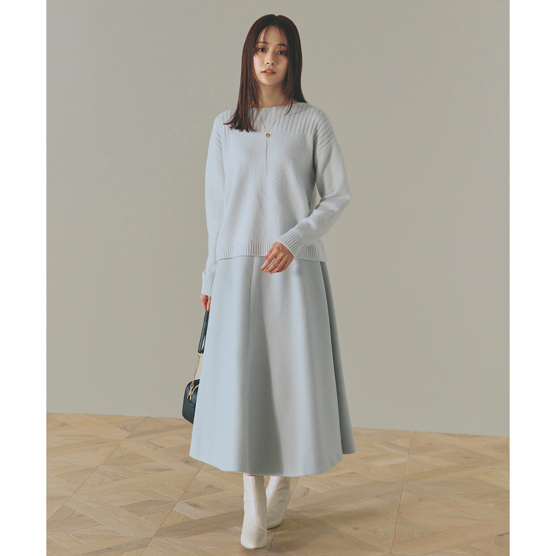 grove「ジャージメルトンフレアスカート」|スカート|