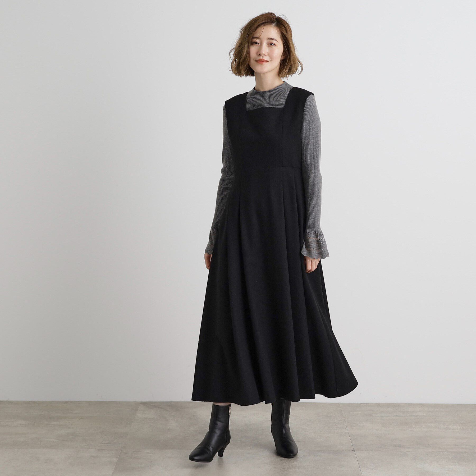 grove「【前後2WAY】ラメツイードフレアージャンドレ」|ワンピース|