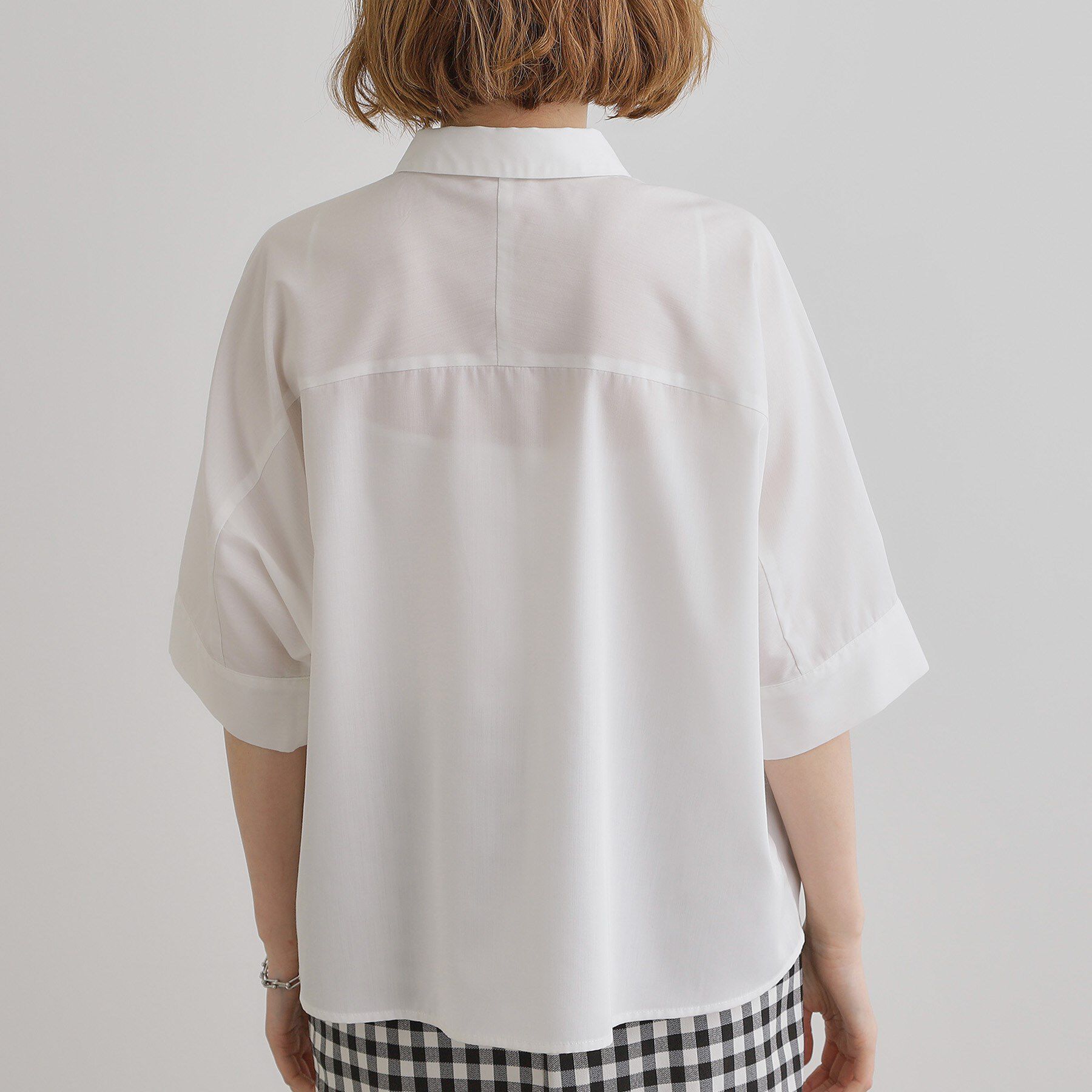 grove「【夏に嬉しい機能付き】ドルマンクロップドシャツ」|シャツ・ブラウス|
