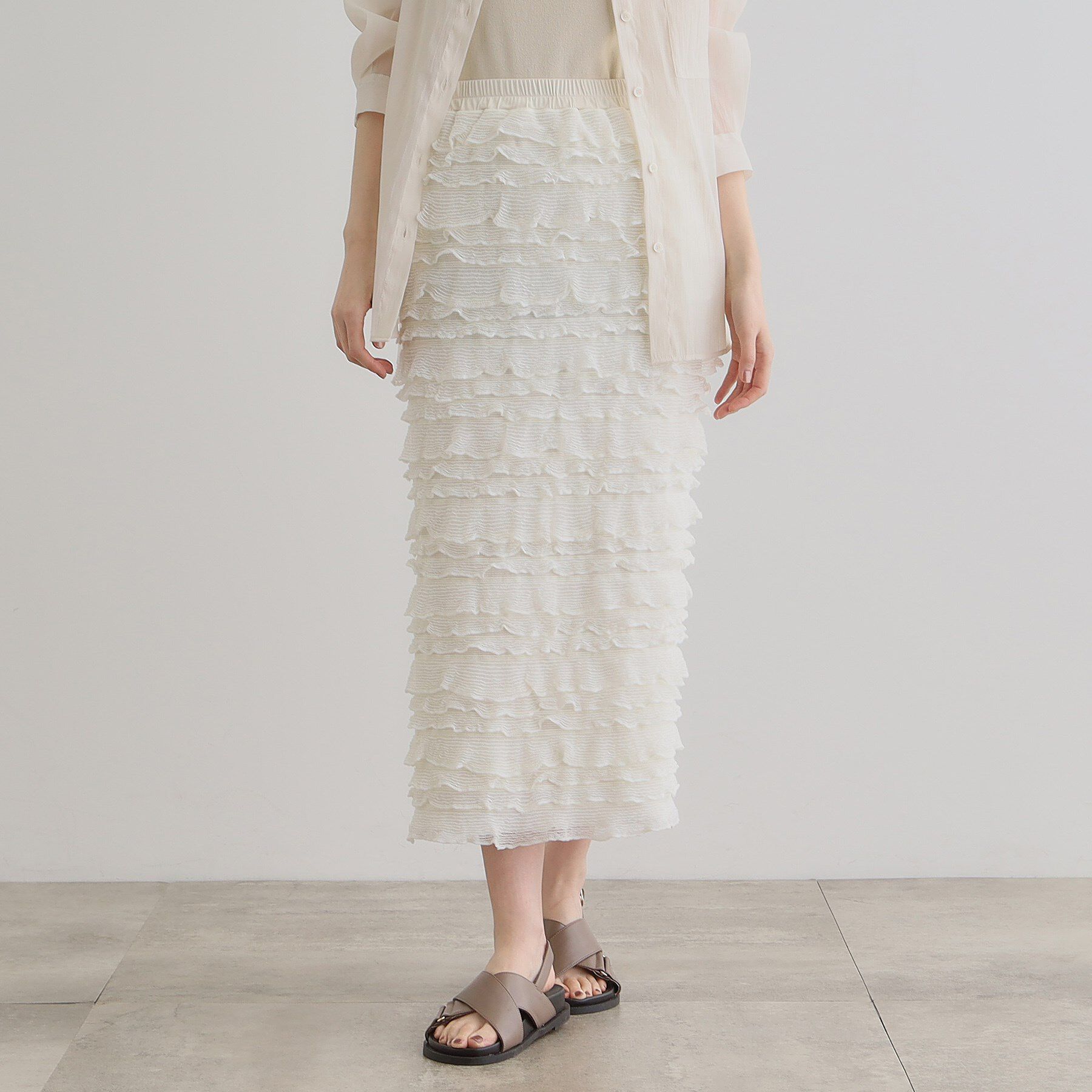 grove「フリルナロースカート」|スカート|アイボリー(004)