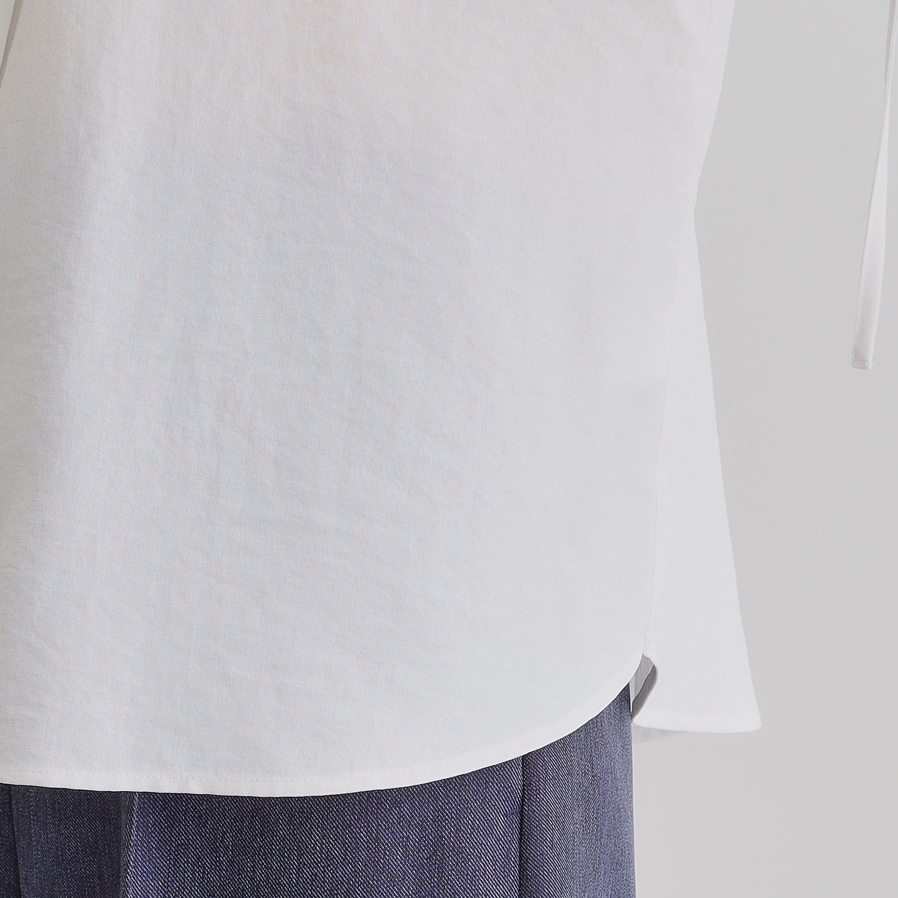 grove「【洗える・シワになりにくい】麻調スリーブドロストブラウス」|シャツ・ブラウス|