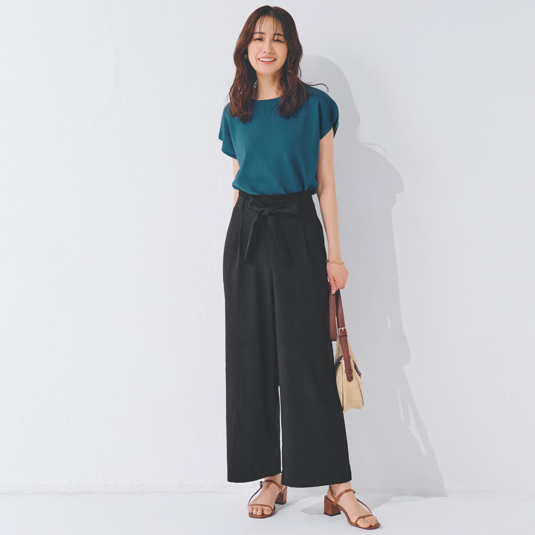 grove「【嬉しい機能付き】やわらかドライタッチフレンチスリーブニット」|ニット・セーター|