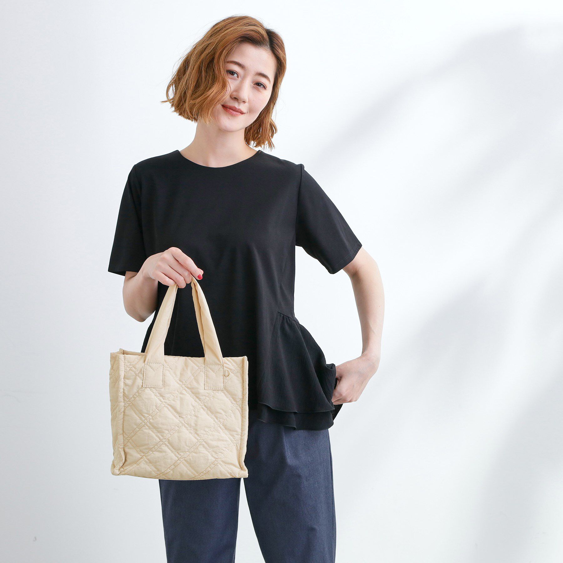 grove「【撥水】キルトスクエア2WAYトート」|トートバッグ|