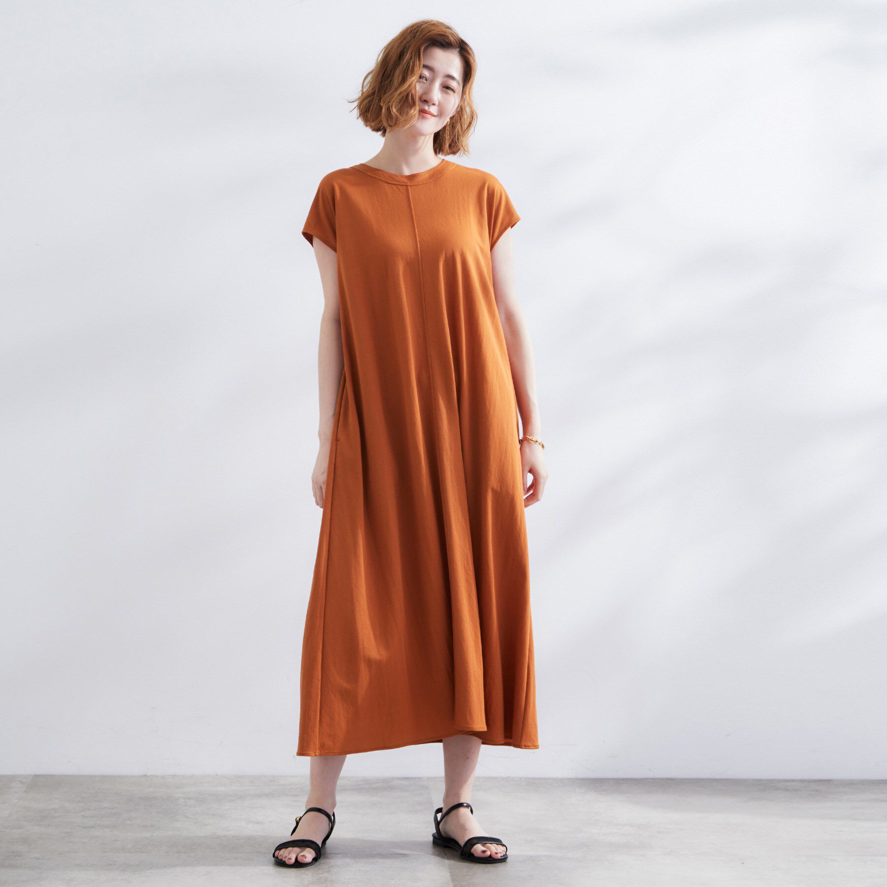 grove「【冷感・UV】モクロディフレンチスリーブワンピース」|ワンピース|