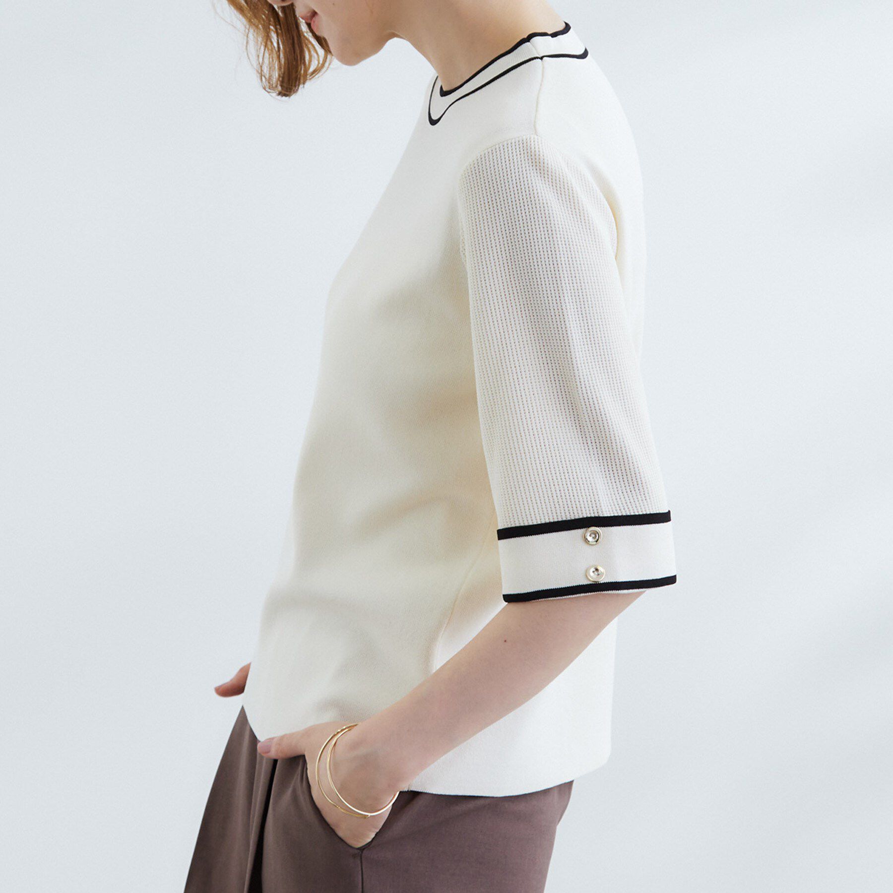 grove「【夏に嬉しい機能付き】やわらかドライタッチワイドスリーブプルオーバー」|ニット・セーター|