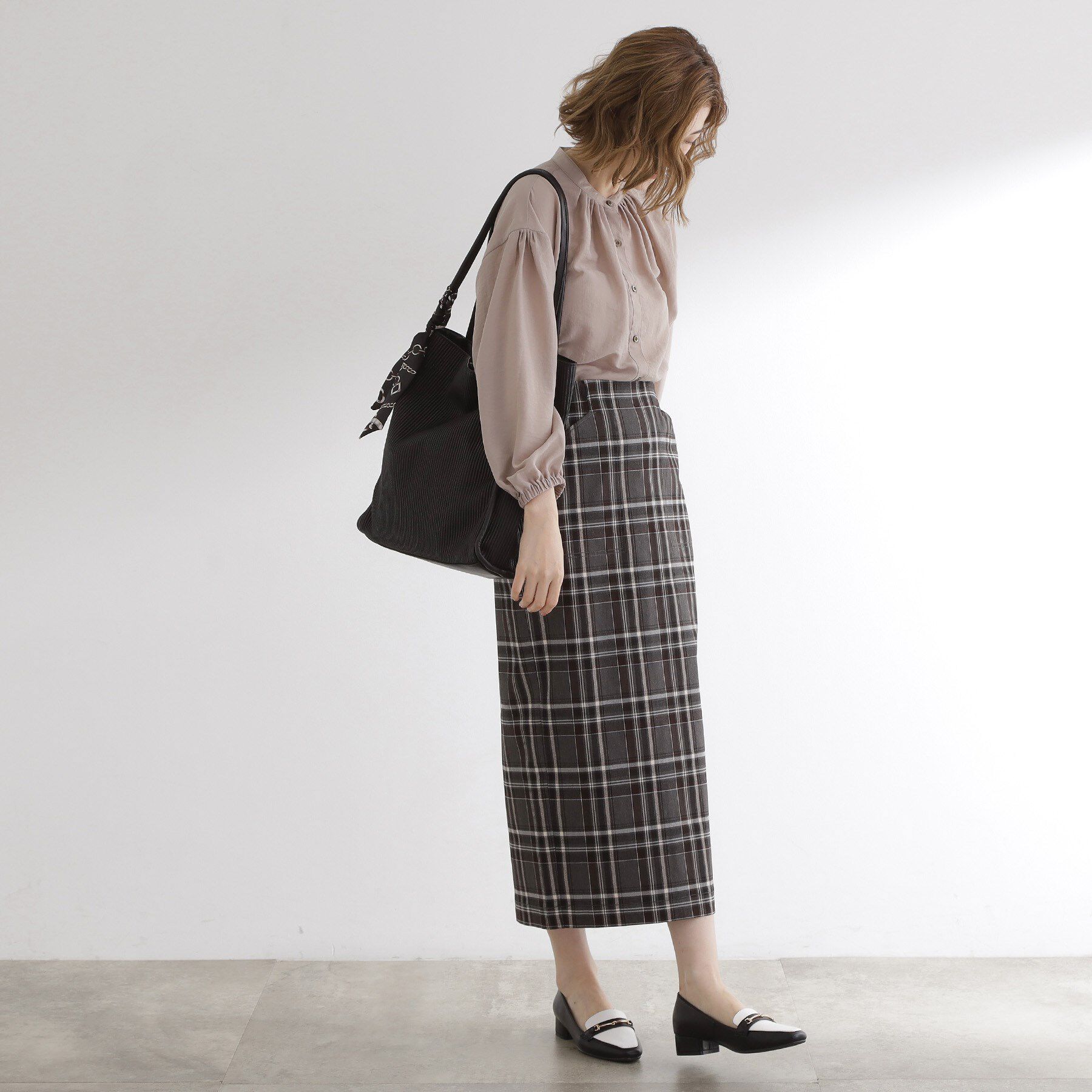 grove「【A4】プリーツスカーフ付トート」|トートバッグ|