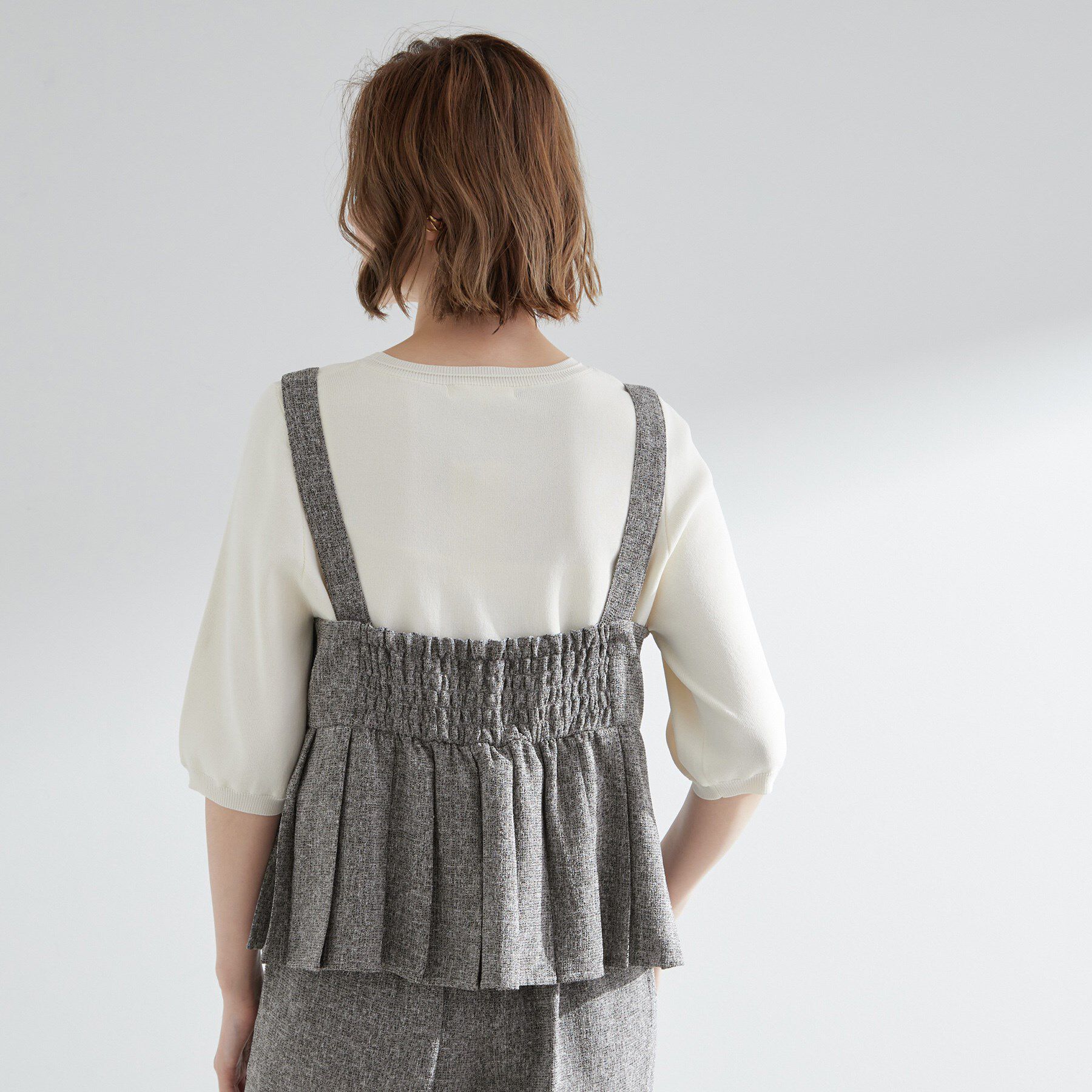 grove「【2点SET/体型カバー】夏から秋まで着まわせる！プリーツビスチェセットアップ」|スーツ|