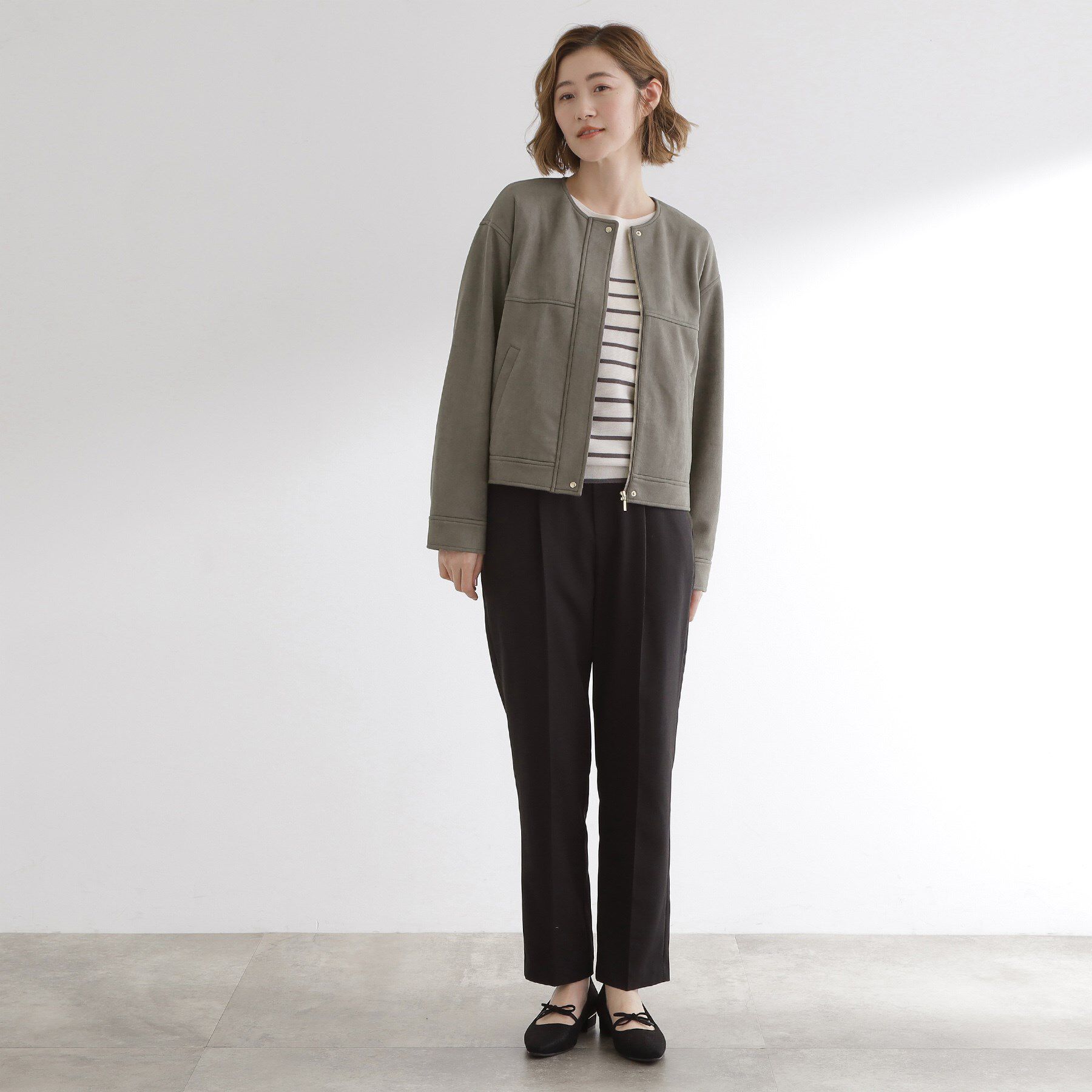 grove「日常を華やかにするスエード調ブルゾン」|ブルゾン・スタジャン|