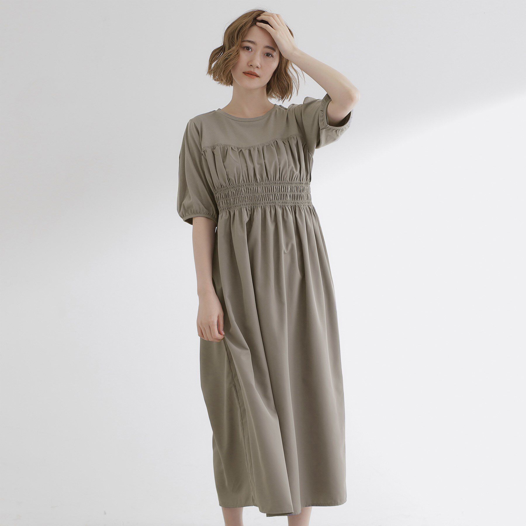grove「【洗える/二の腕カバー】一枚で映える！ビスチェドッキングワンピース」|ワンピース|スミクロ(014)