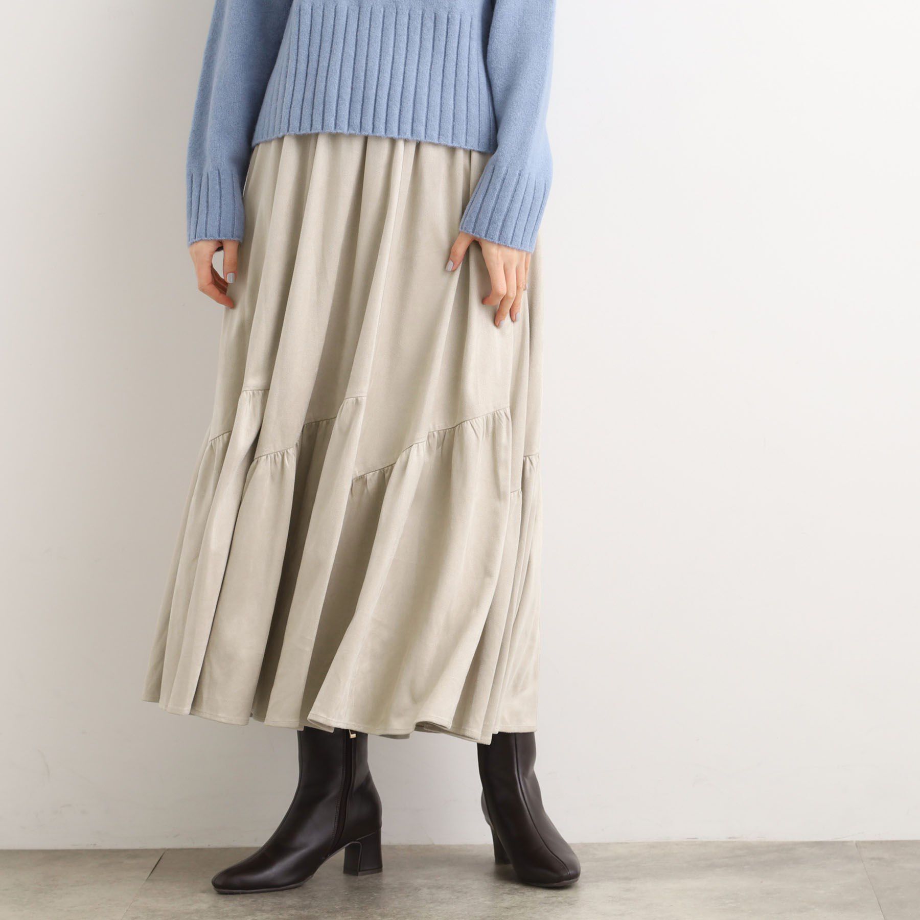 grove「スエードライク マキシティアードスカート」|スカート|