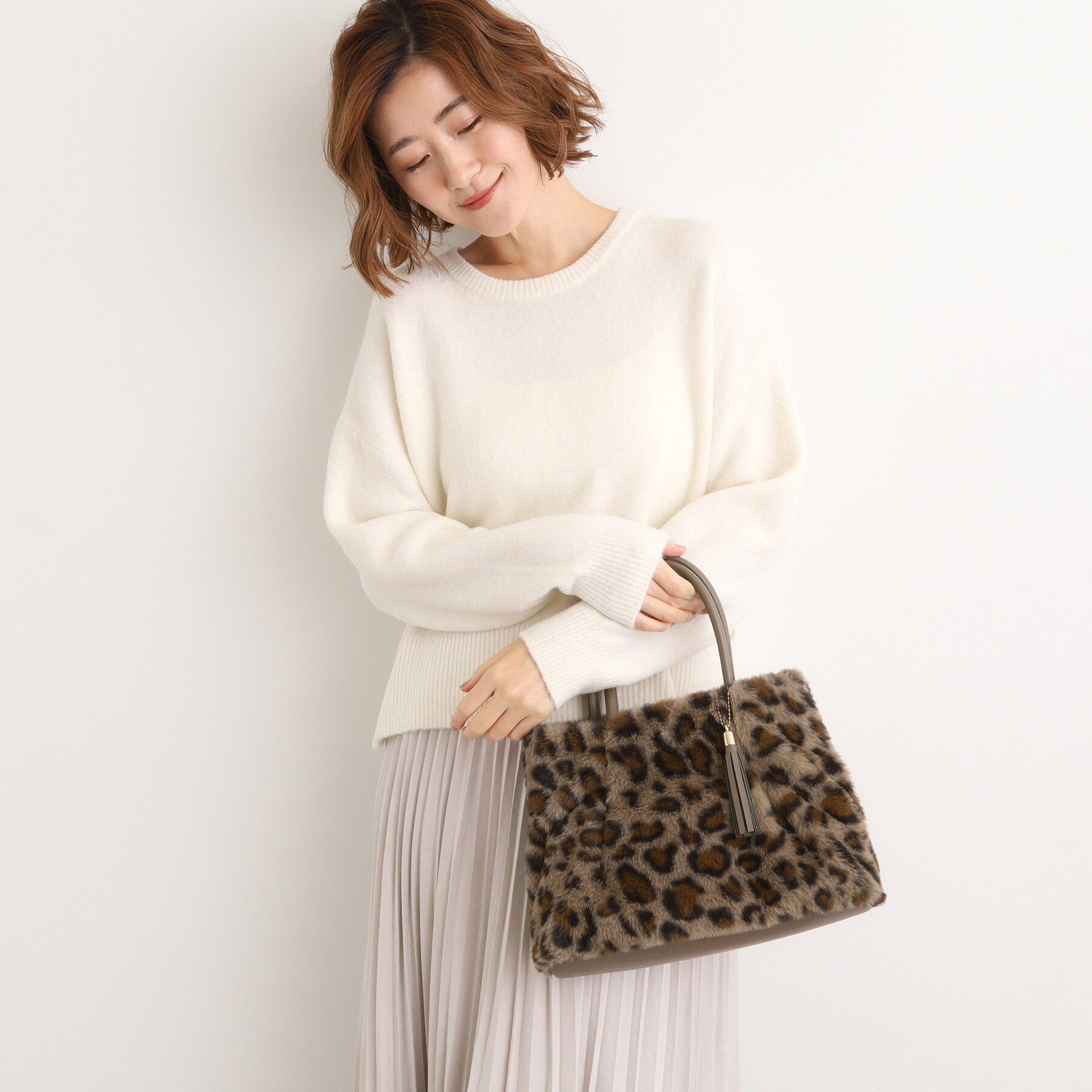 grove「タックタッセルエコファー2WAYトート」|トートバッグ|