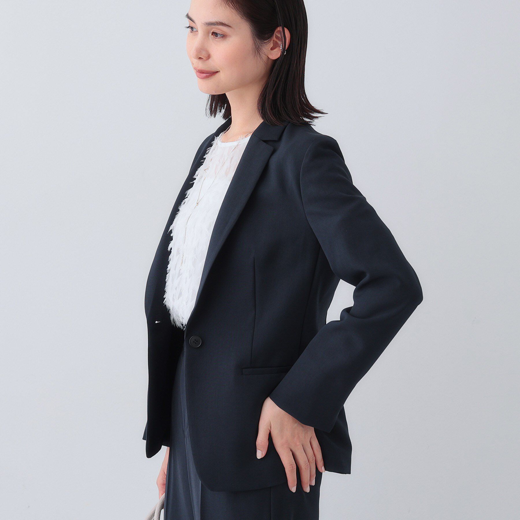 INDIVI「【定番スーツ／UVケア／洗える】ウール調テーラードジャケット」|スーツ|