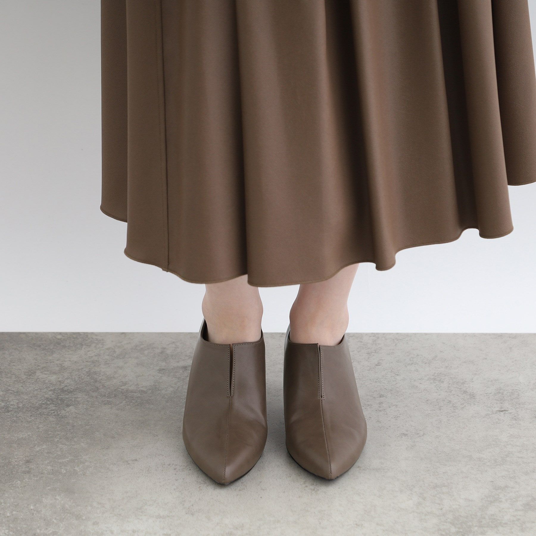 INDIVI「【合皮/日本製】アンクルスリットブーツ」|ショートブーツ|