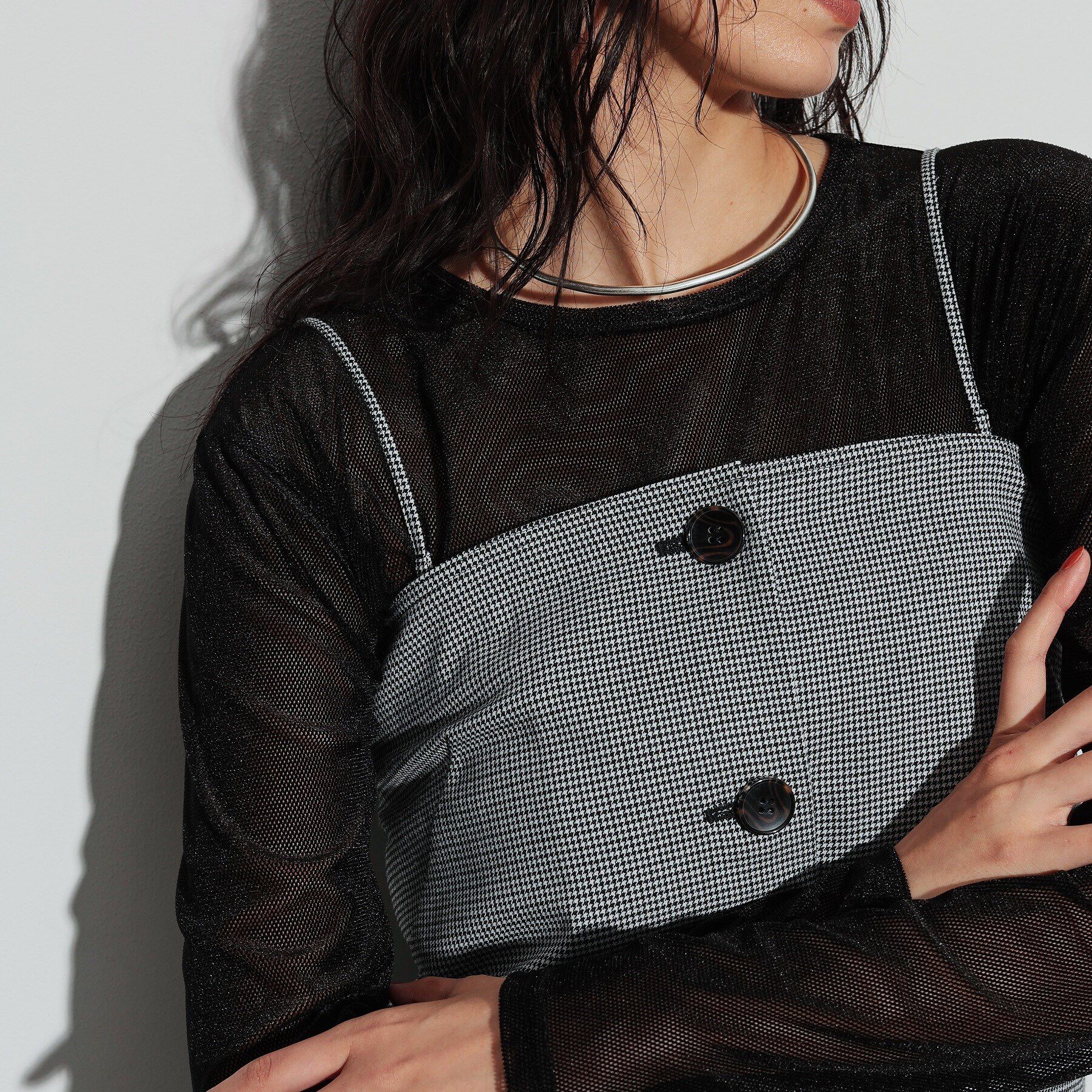 GALLEST「ベアトップチェックジレ」|ベスト・ジレ|