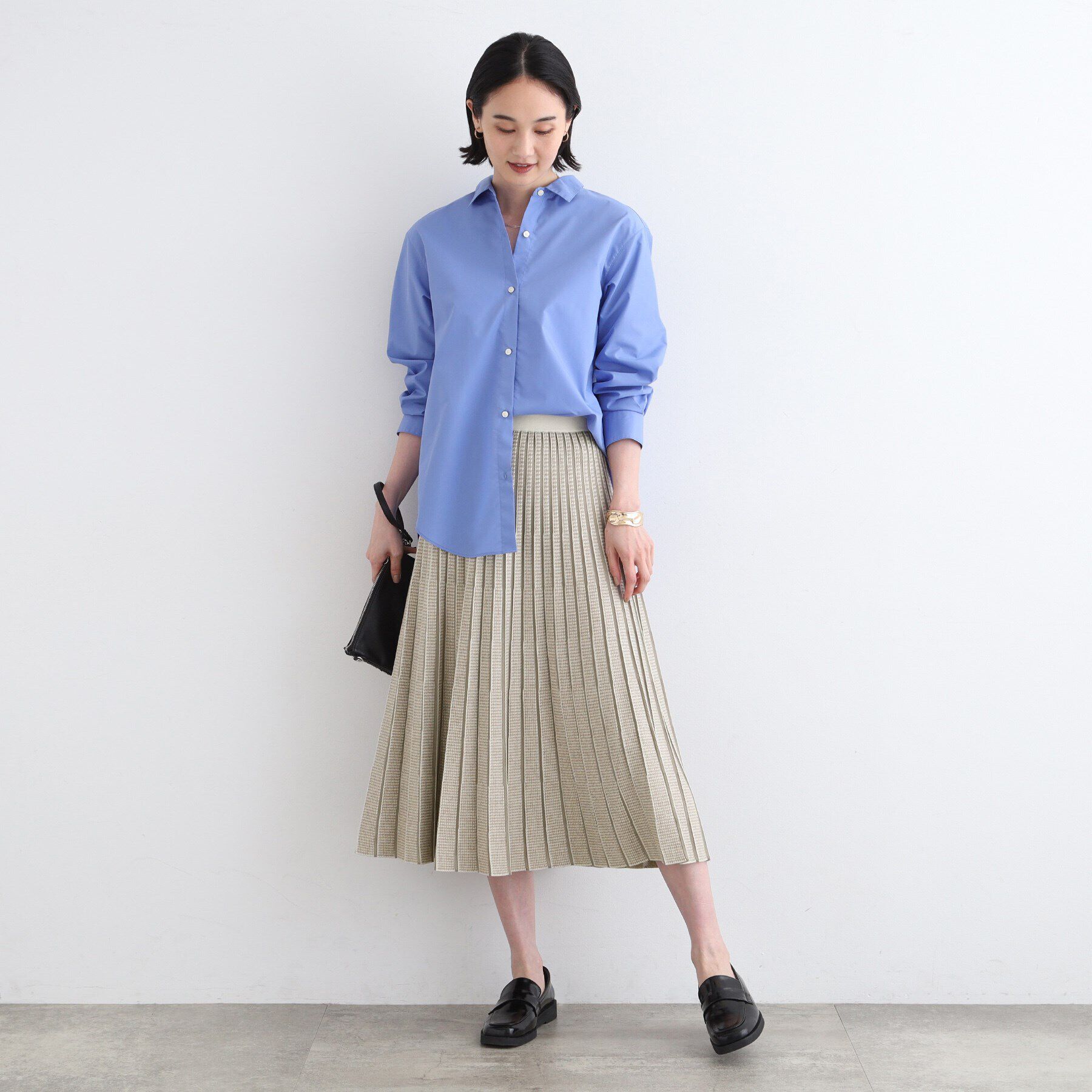 INDIVI「【洗える／SETUP可能】ジャカードニットプリーツスカート」|スカート|