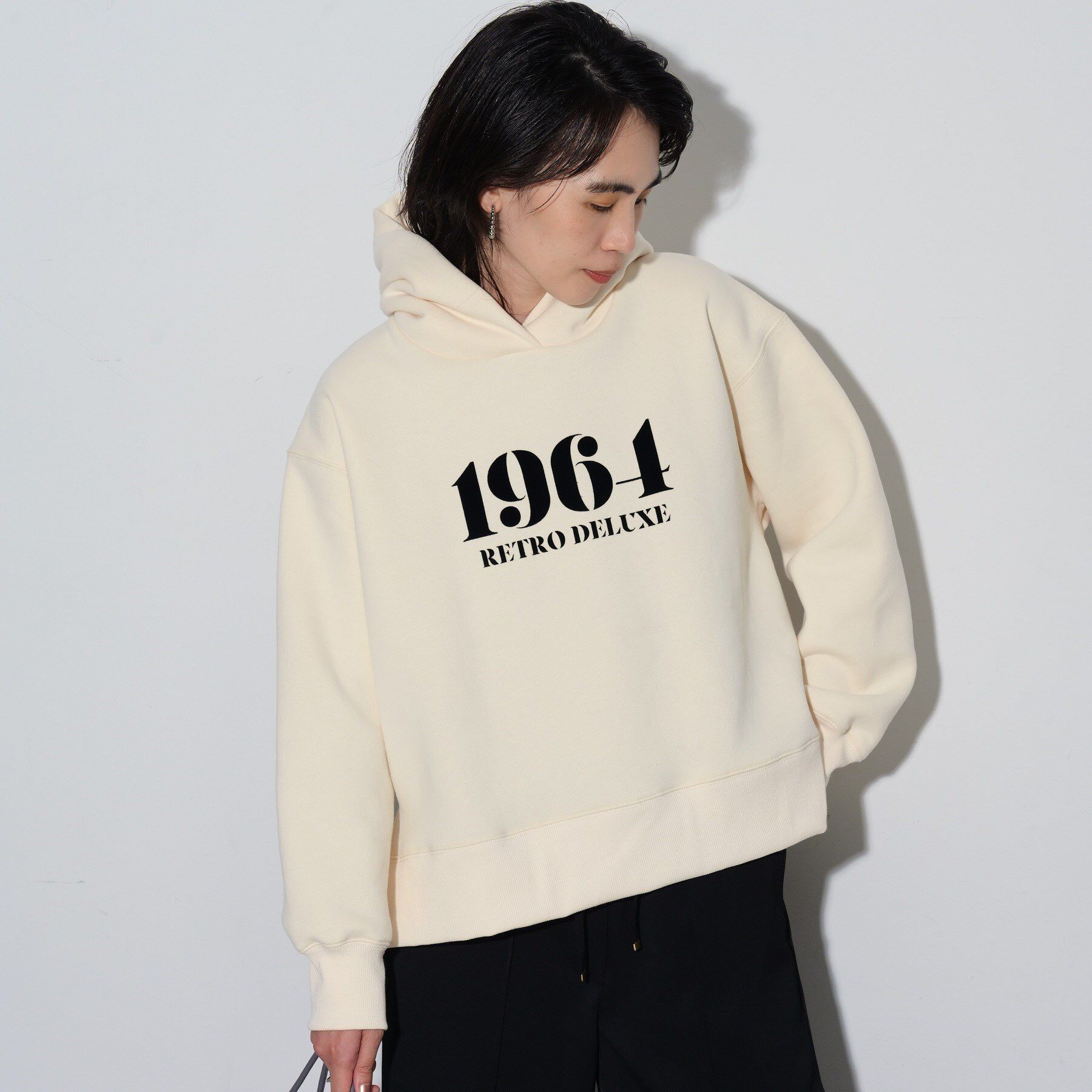 GALLEST「ロゴ裏毛フーディートップス」|パーカー|オフホワイト(003