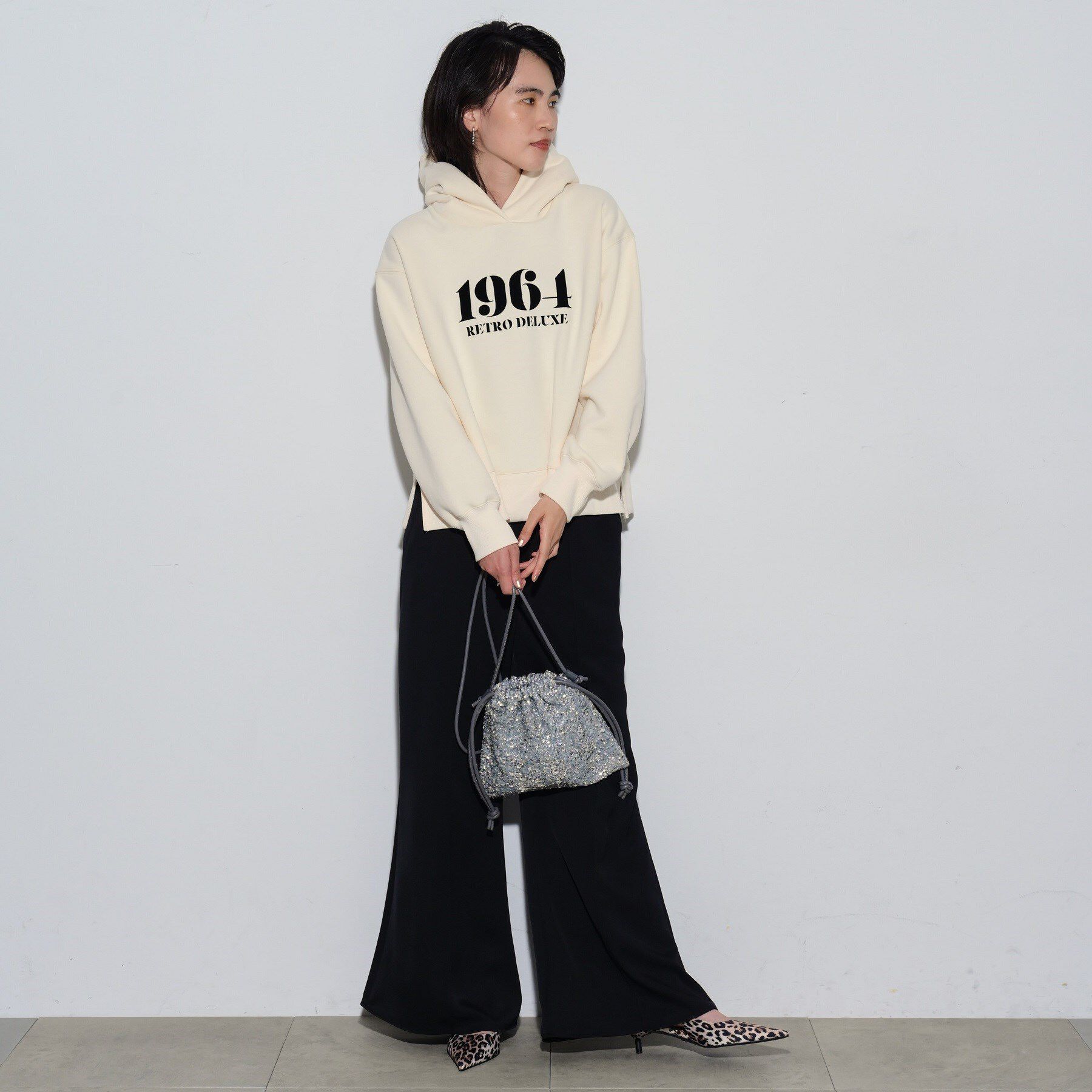 GALLEST「ロゴ裏毛フーディートップス」|パーカー|