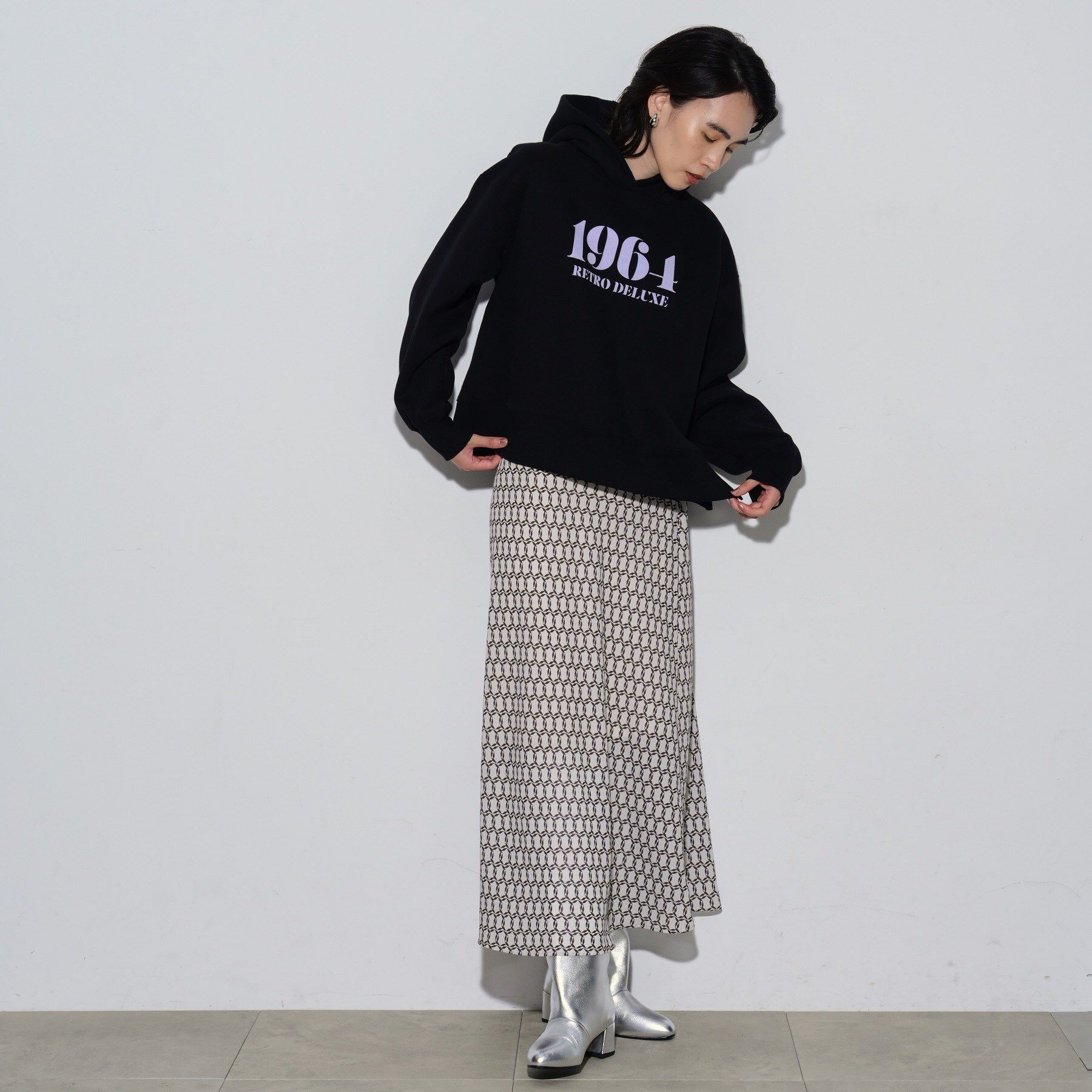 GALLEST「ロゴ裏毛フーディートップス」|パーカー|